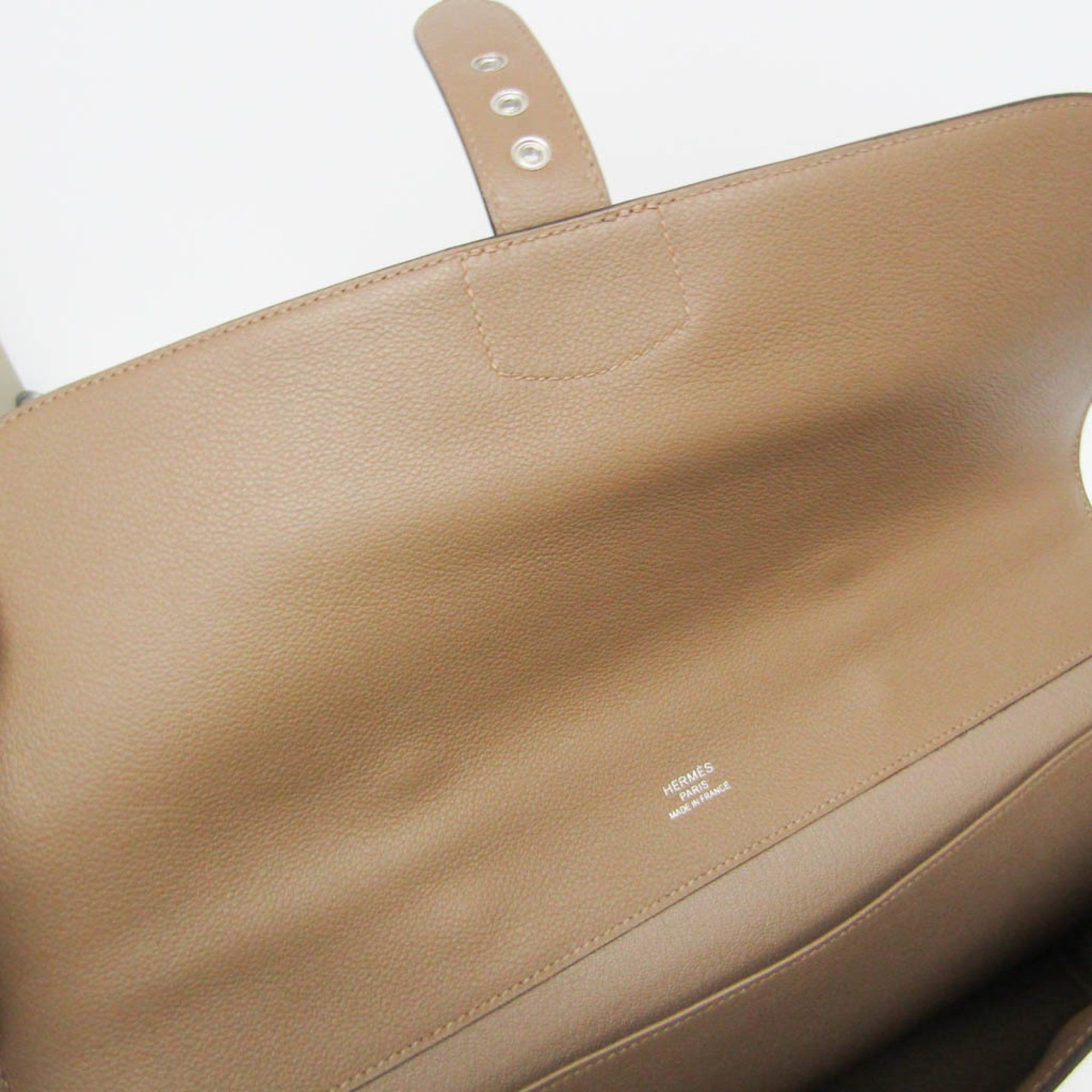 Hermes Sac A Depeche Etoupe Gray Taurillon Clemence Leather Briefcase Document Case (Pre-Owned)