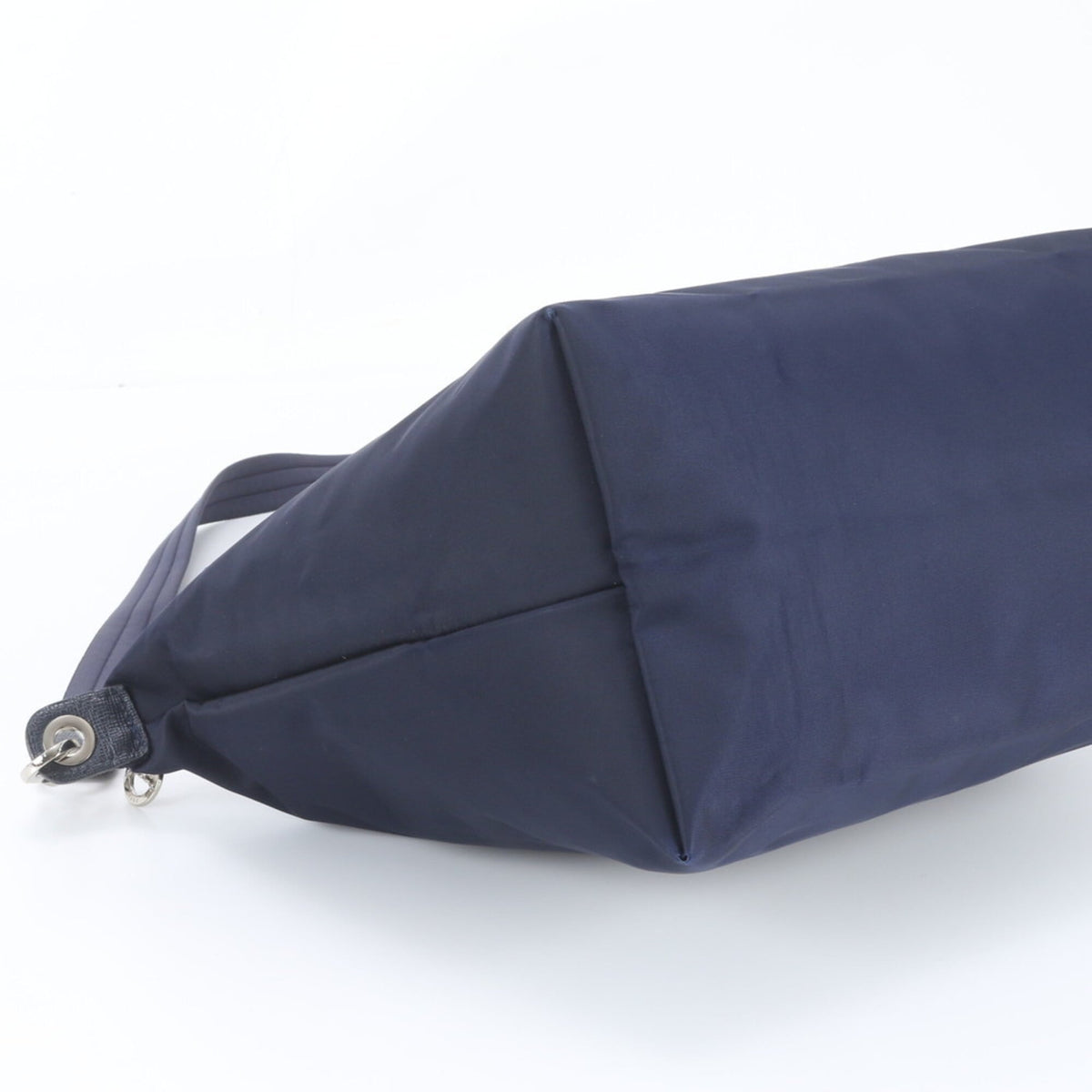 Longchamp Navy Leather Nylon Crossbody Bag Handbag Shoulder Bag Tote Bag (Pre-Owned)