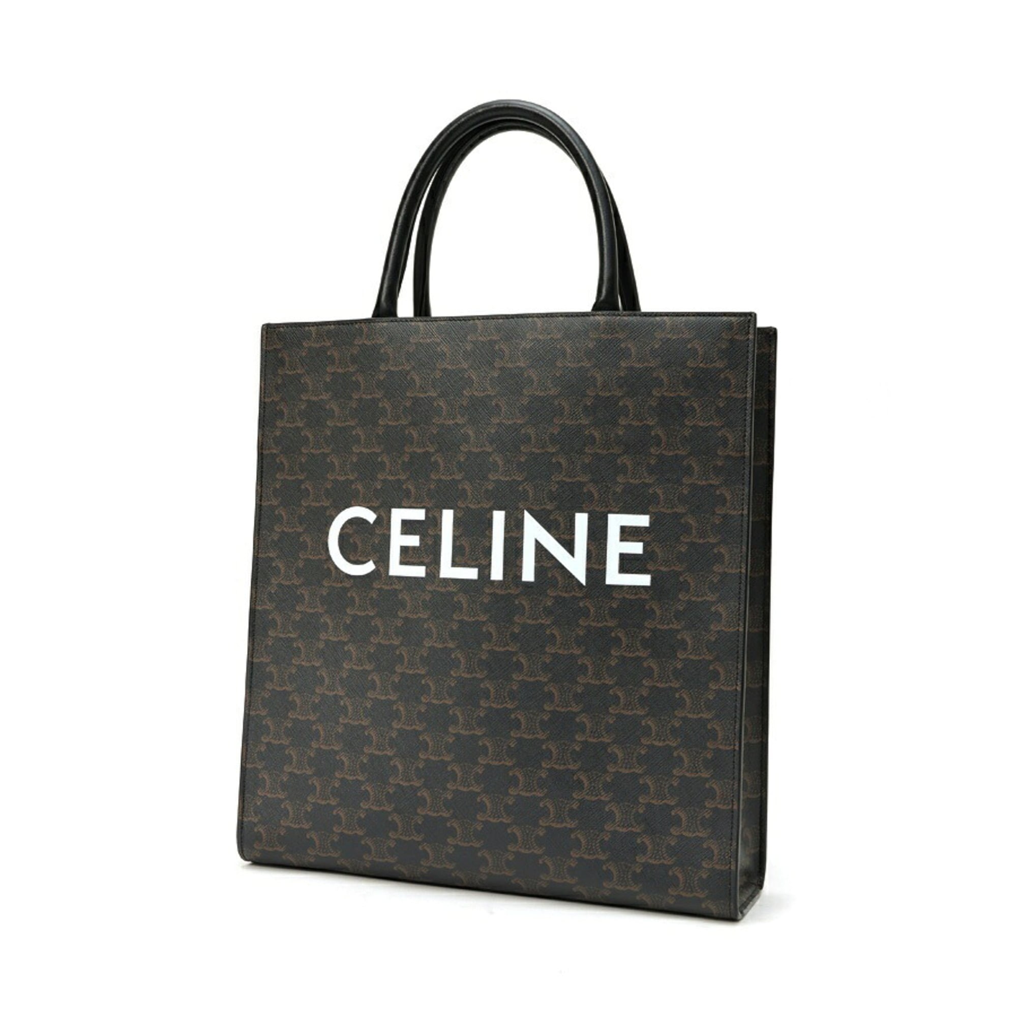 Celine Cabas Black Coated Canvas Leather Tote Bag (Pre-Owned)