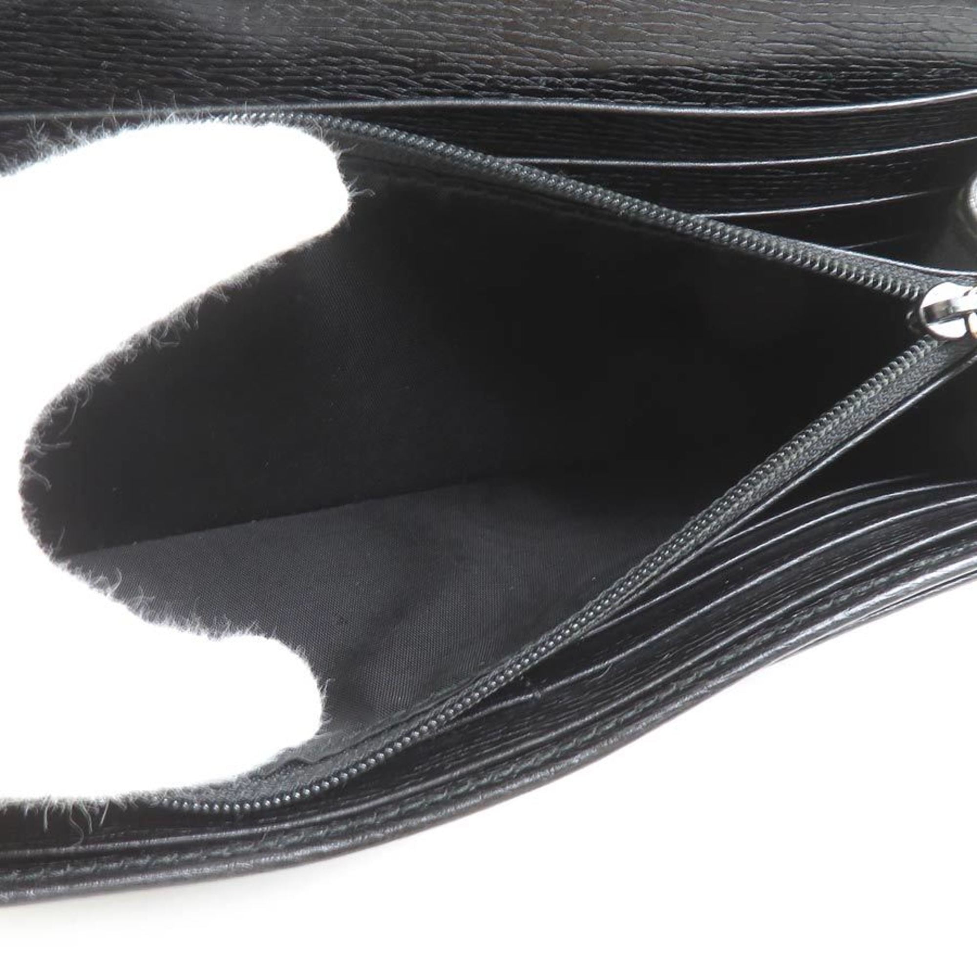 Gucci Black Leather Long Wallet (Bi-Fold) (Pre-Owned)