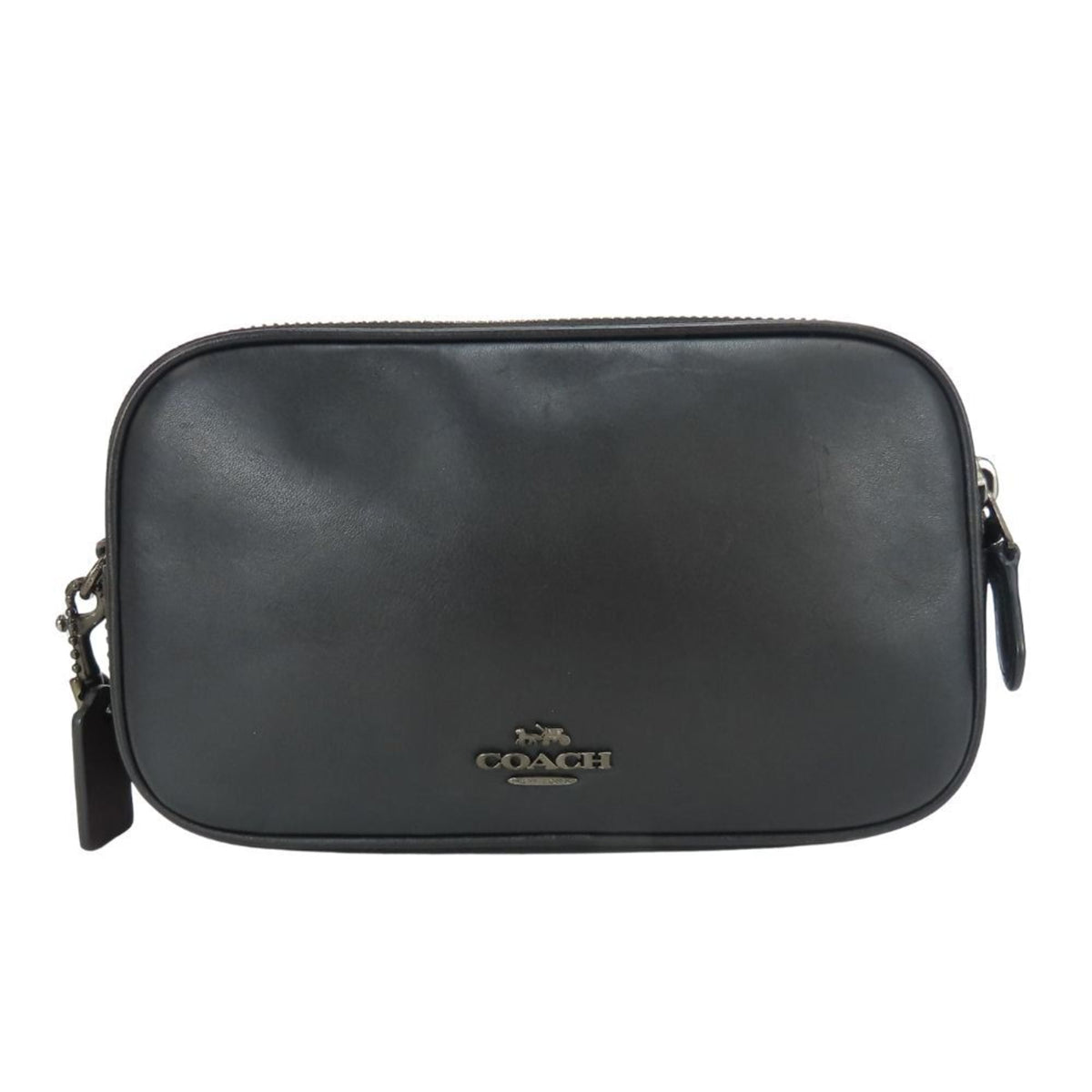 Coach Black Blue Silver Leather Pochette Shoulder Bag (Pre-Owned)