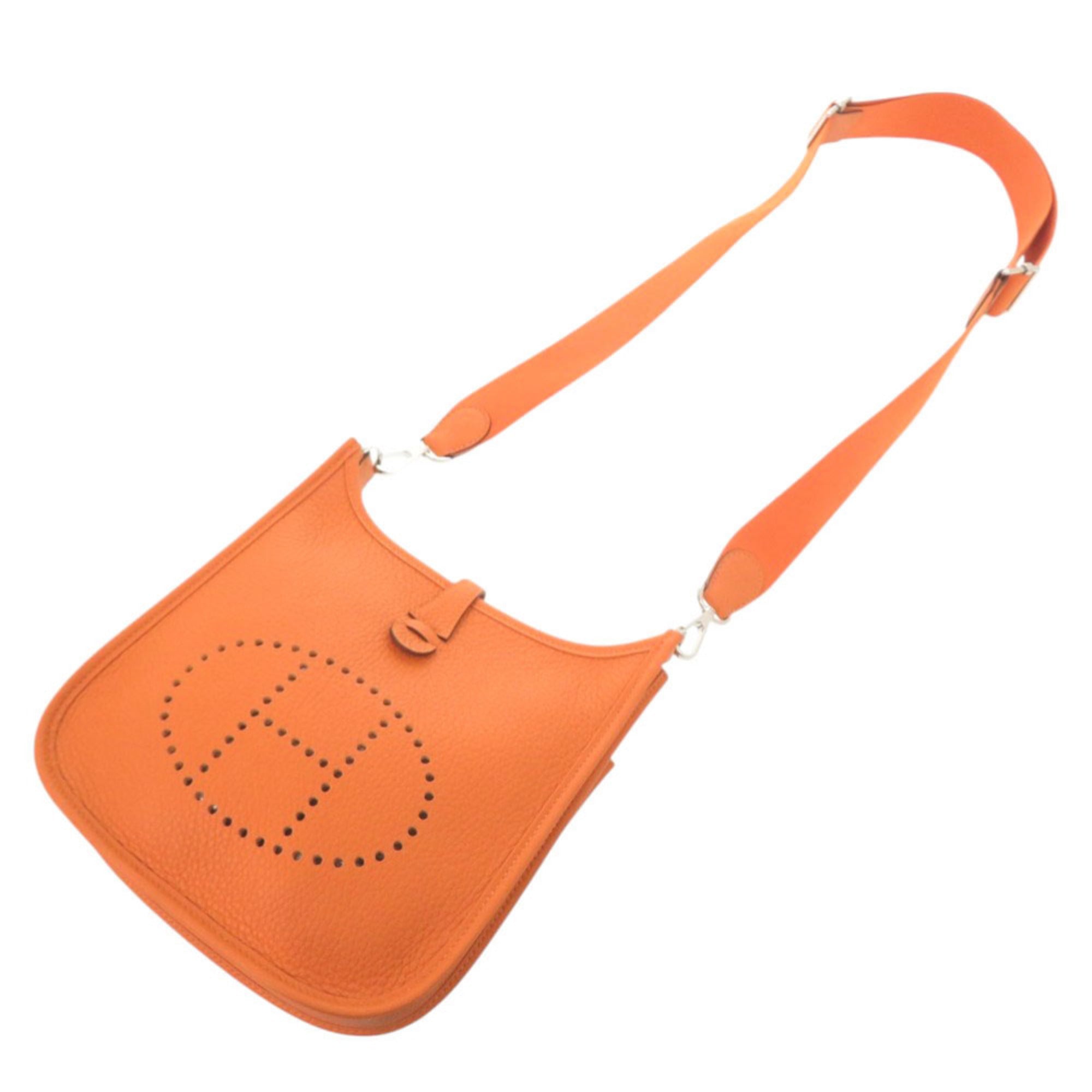 Hermes Orange Taurillon Clemence Leather Shoulder Bag (Pre-Owned)