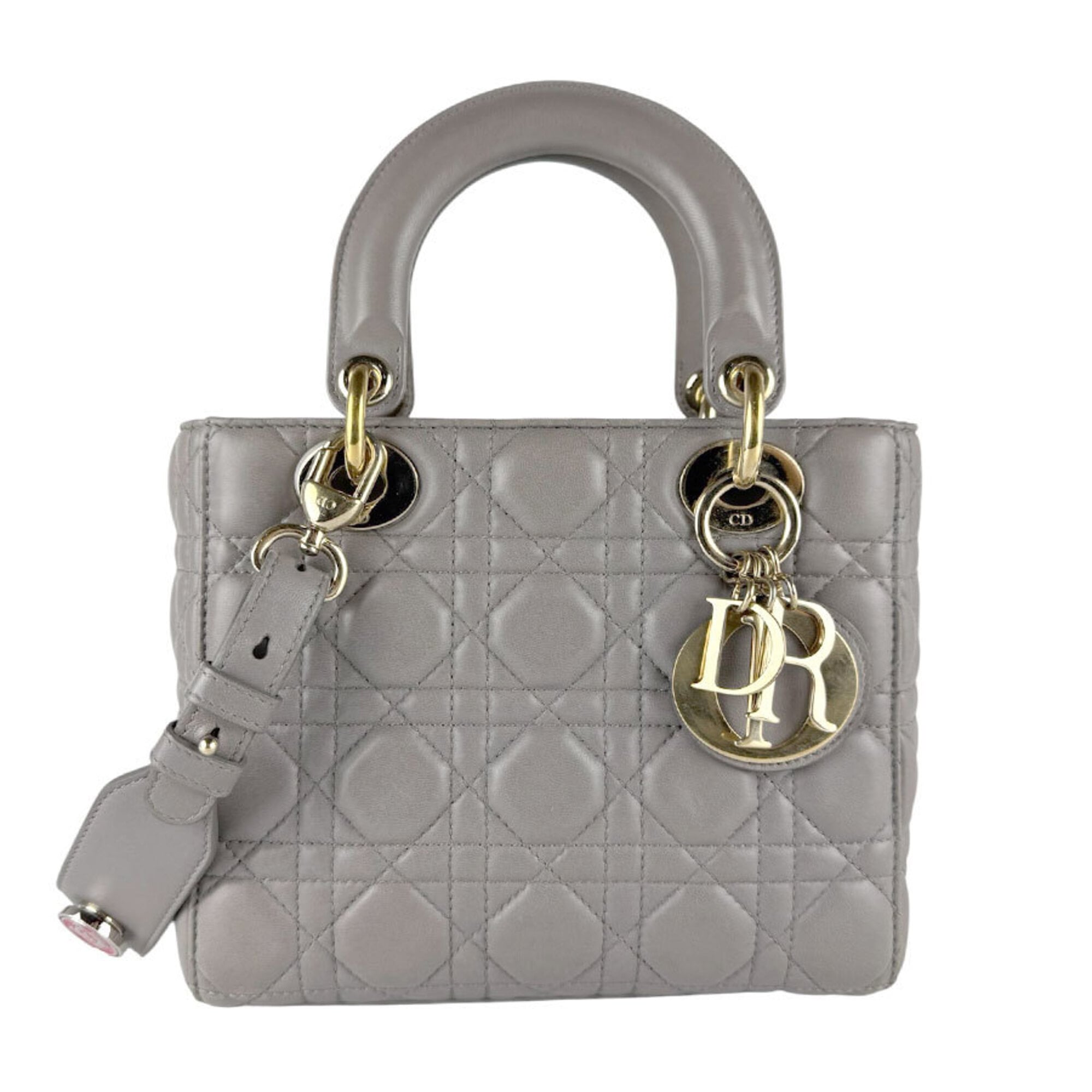 Christian Dior Gray Leather Handbag Shoulder Bag (Pre-Owned)
