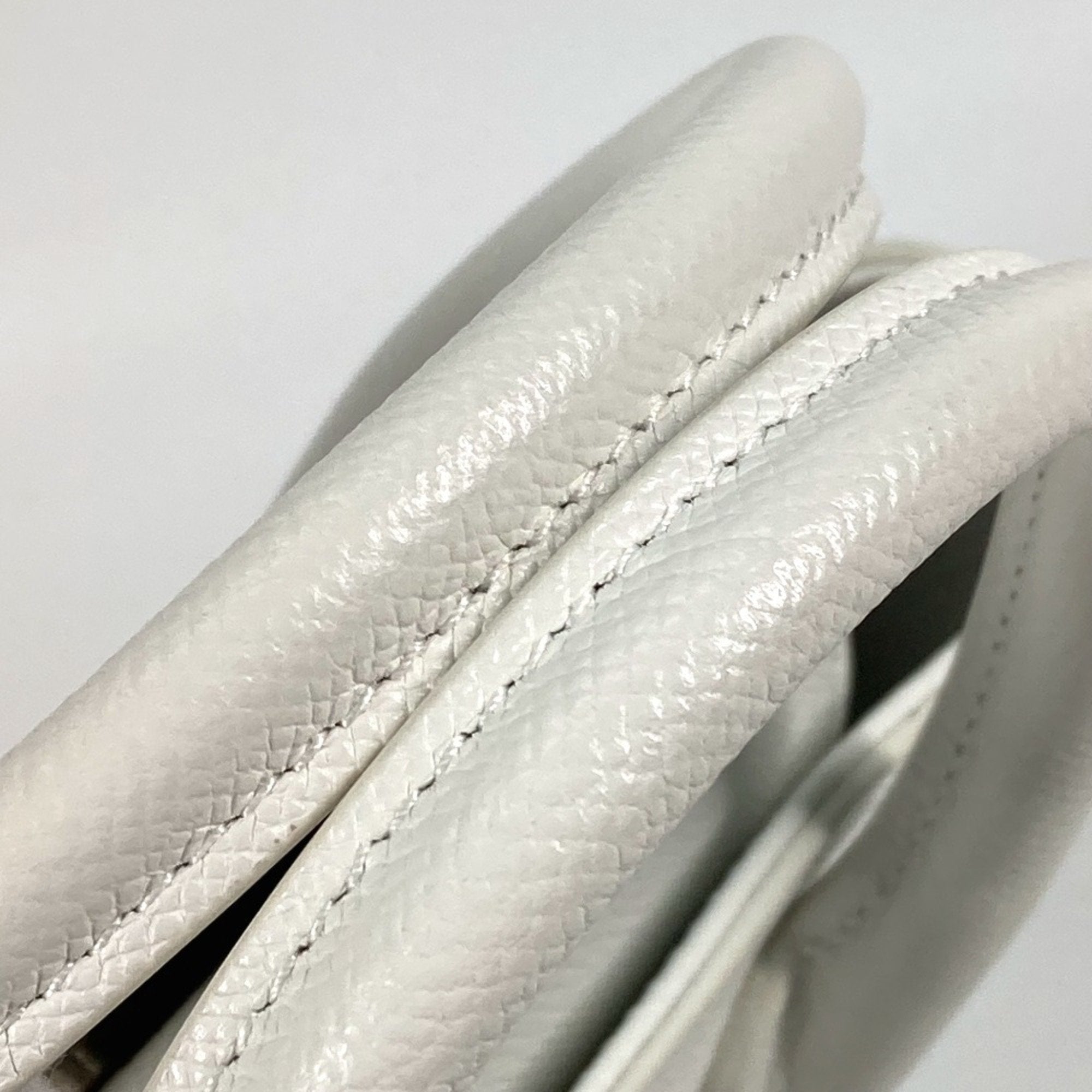 Balenciaga Black White Leather Handbag Shoulder Bag Tote Bag (Pre-Owned)