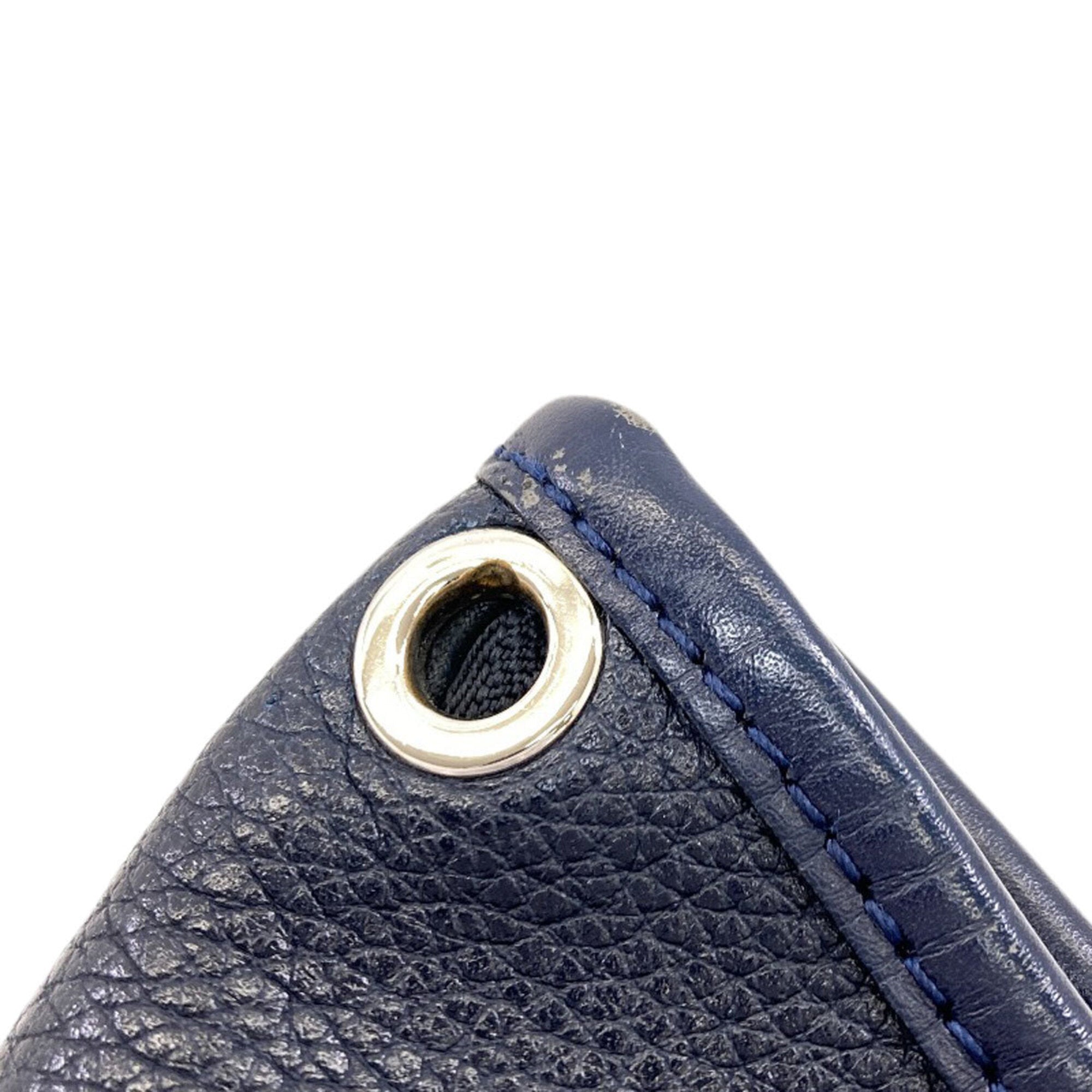 Longchamp Navy Leather Shoulder Bag (Pre-Owned)