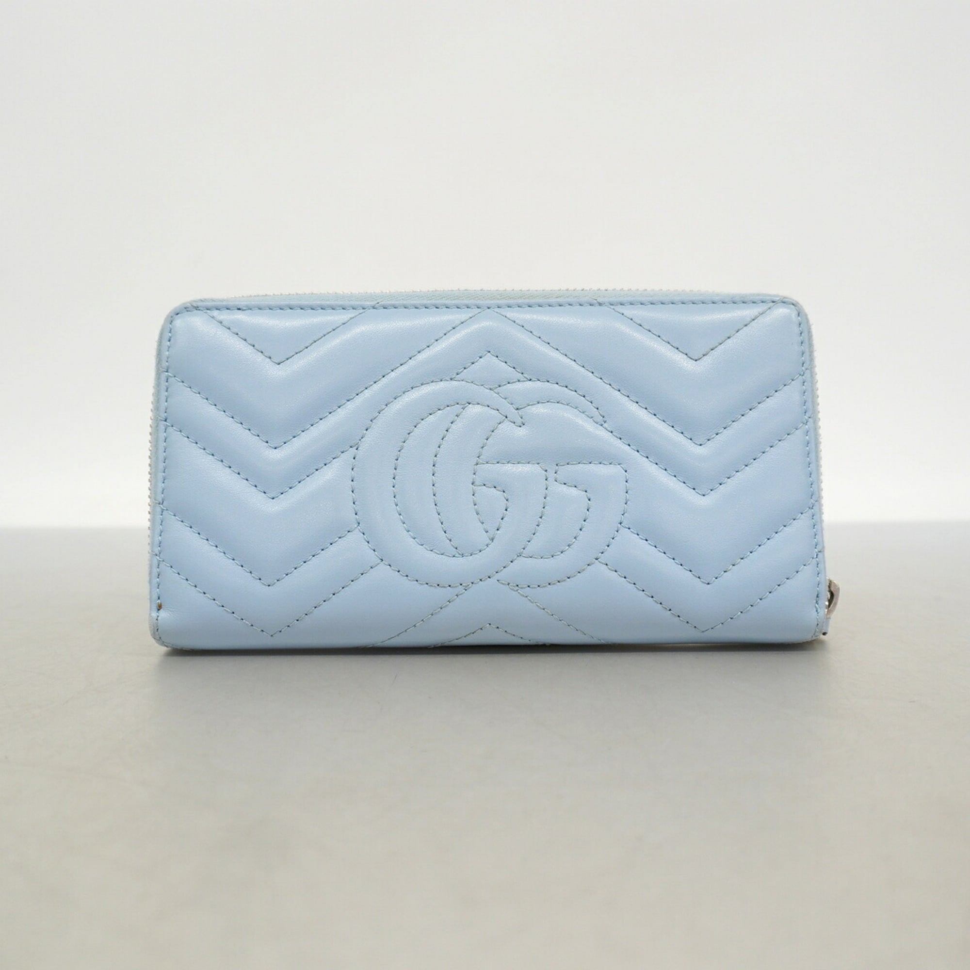 Gucci Light Blue Leather Long Wallet (Bi-Fold) (Pre-Owned)