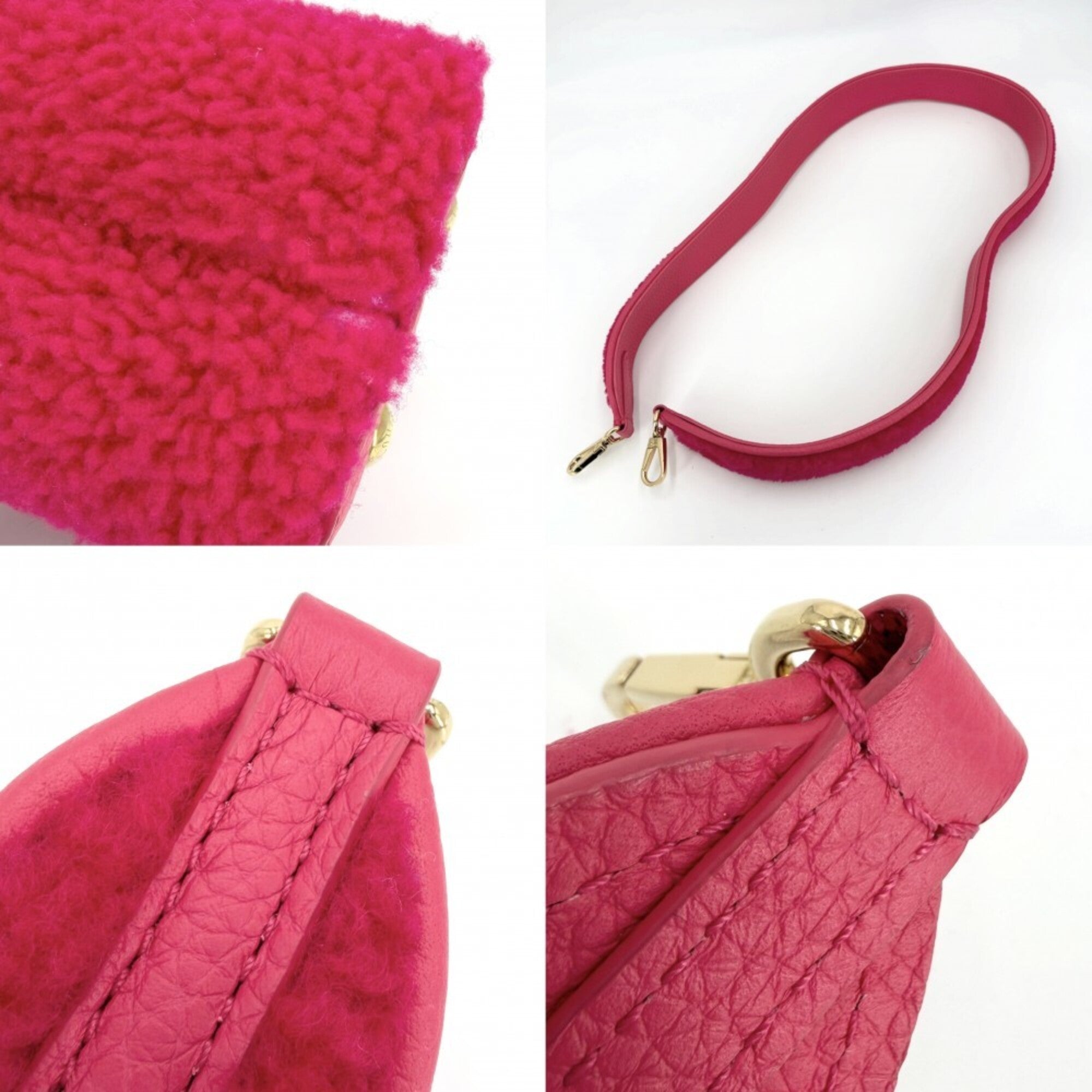 Louis Vuitton Hot Pink Leather Handbag Shoulder Bag (Pre-Owned)