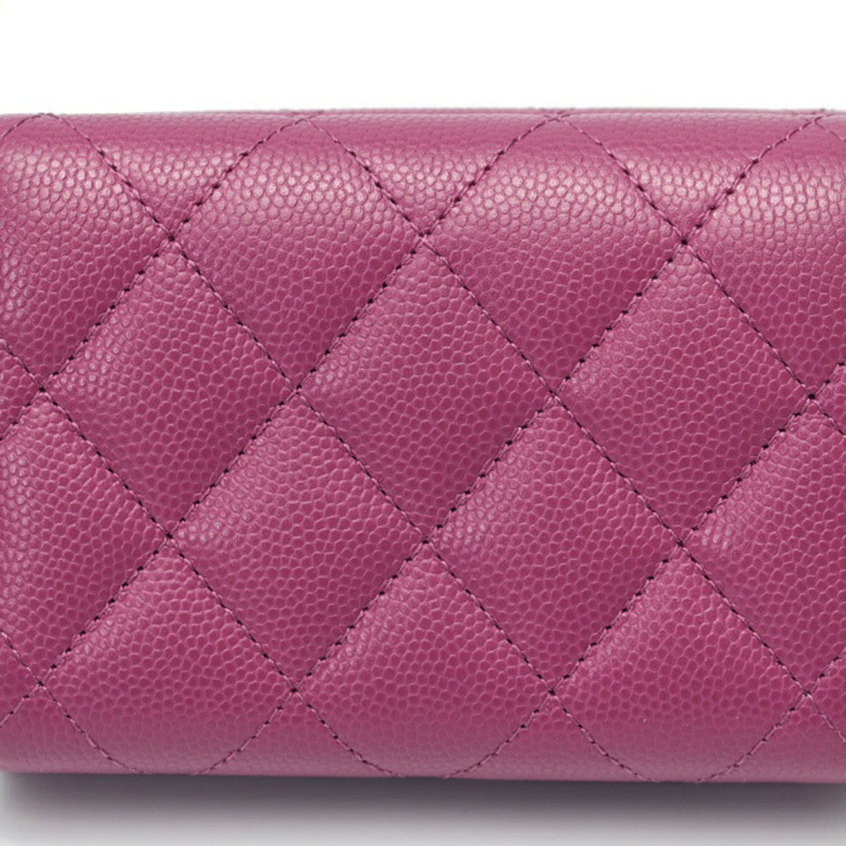 Chanel Purple Grained Calfskin Wallet (Tri-Fold) (Pre-Owned)
