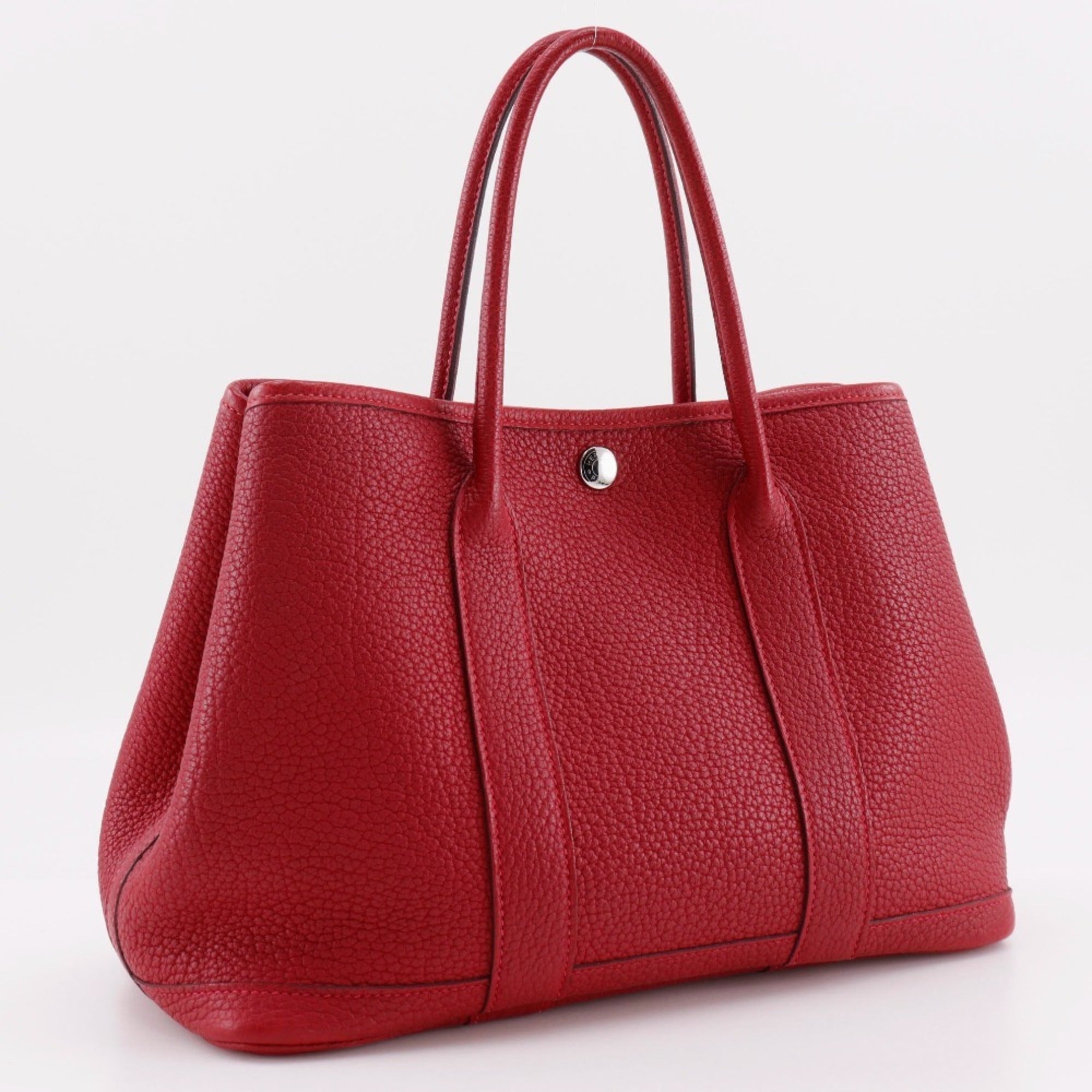 Hermes Garden Red Color Negonda Leather Handbag (Pre-Owned)