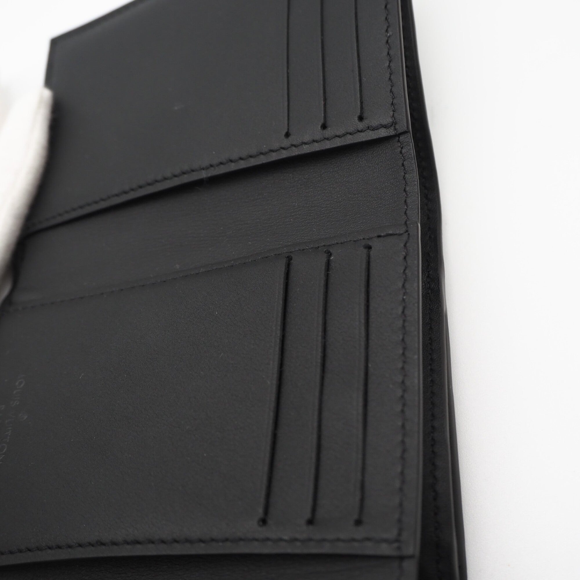 Louis Vuitton Taurillon Black Leather Wallet (Tri-Fold) (Pre-Owned)