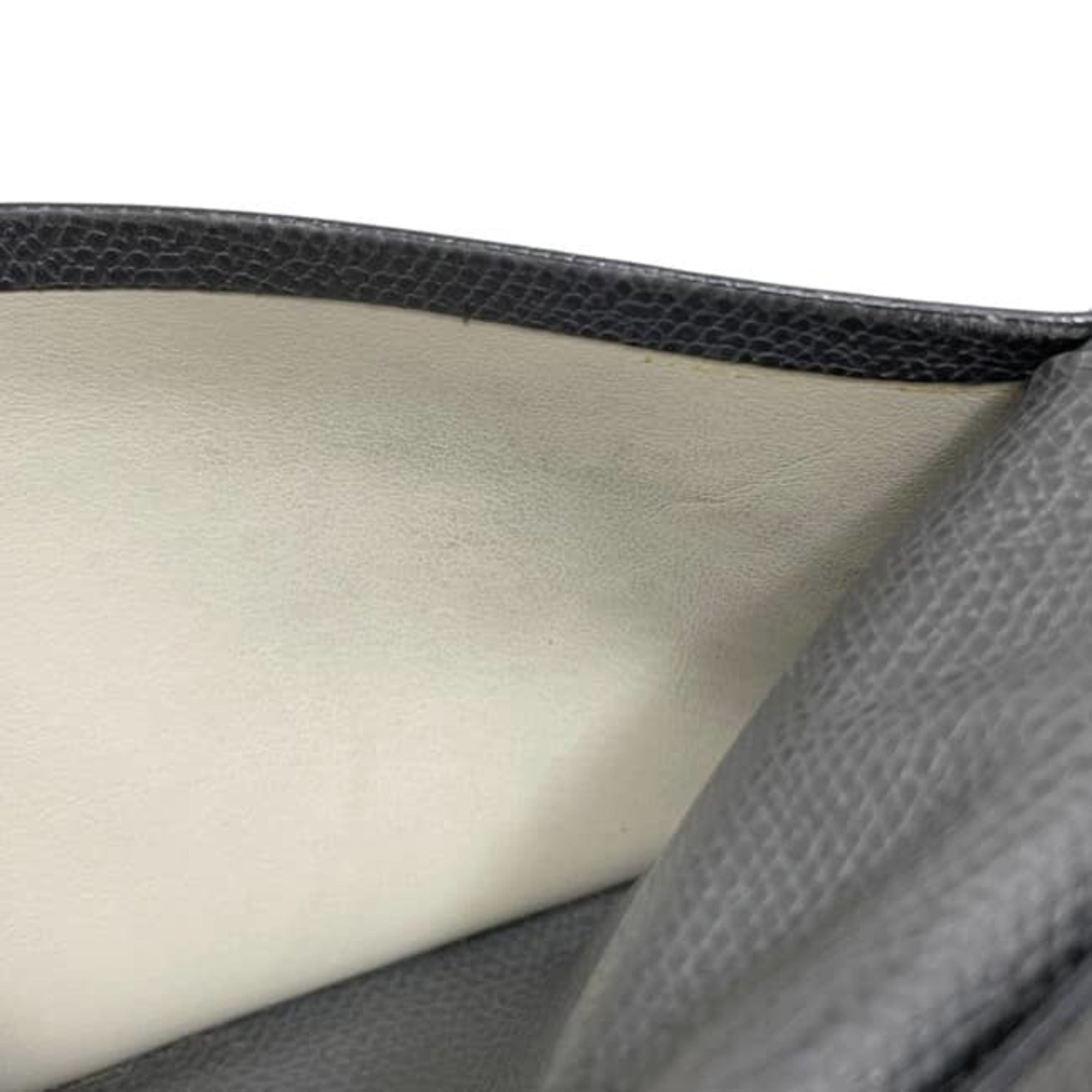 Valextra Gray Leather Long Wallet (Bi-Fold) (Pre-Owned)