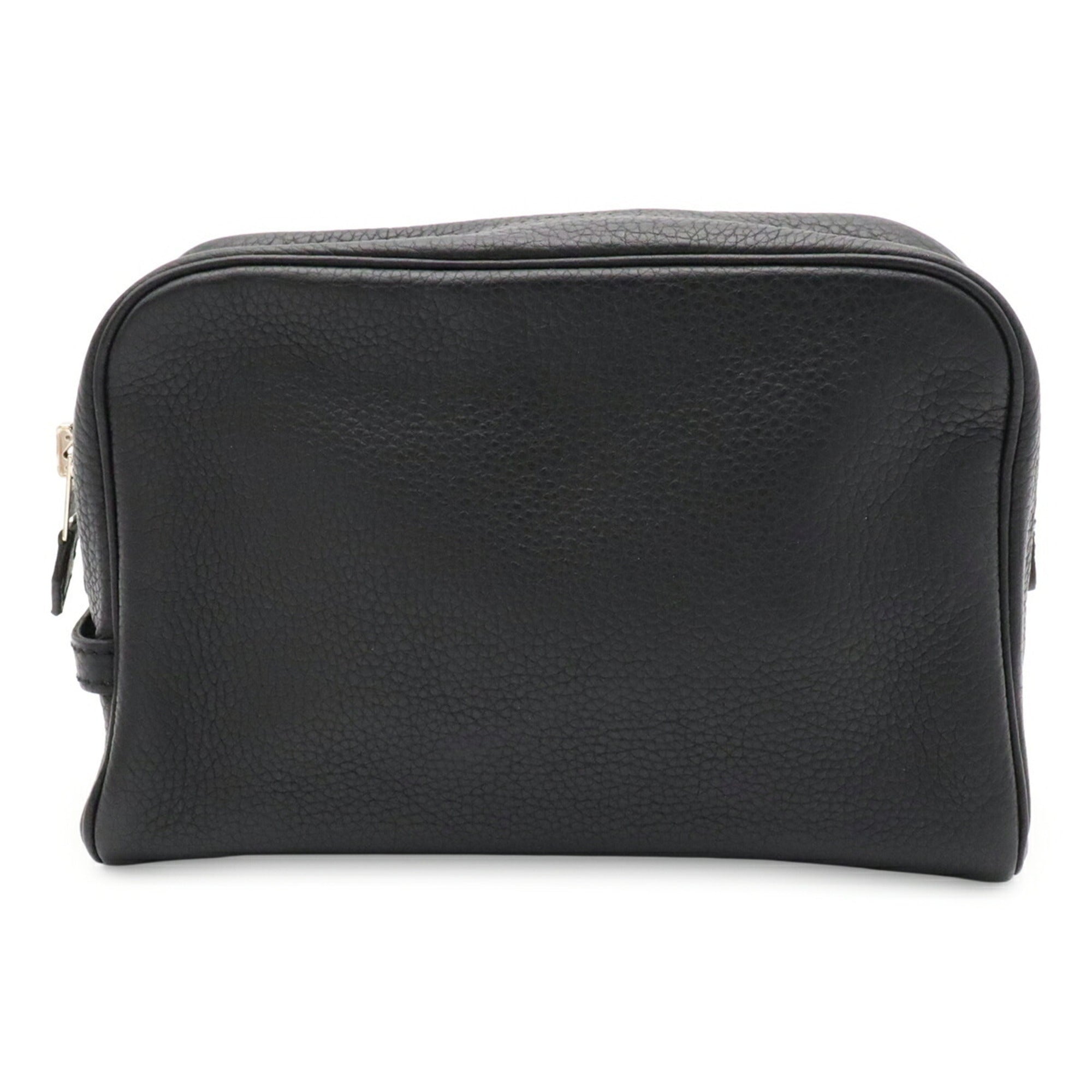 Hermes Black Taurillon Clemence Leather Clutch Bag Pouch (Pre-Owned)
