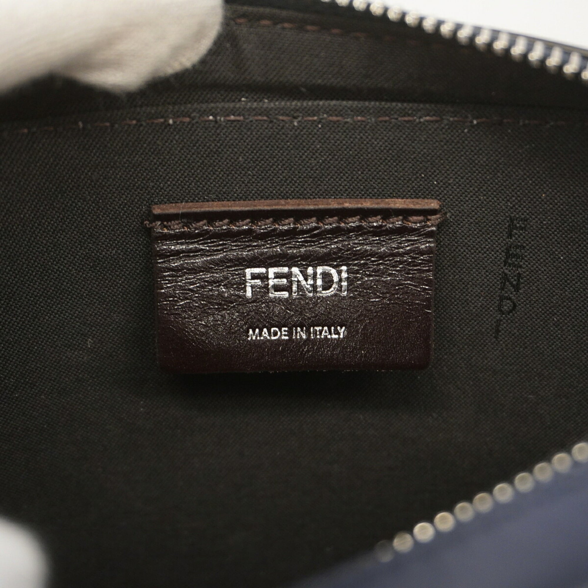 Fendi Khaki Navy Pvc Leather Shoulder Bag (Pre-Owned)