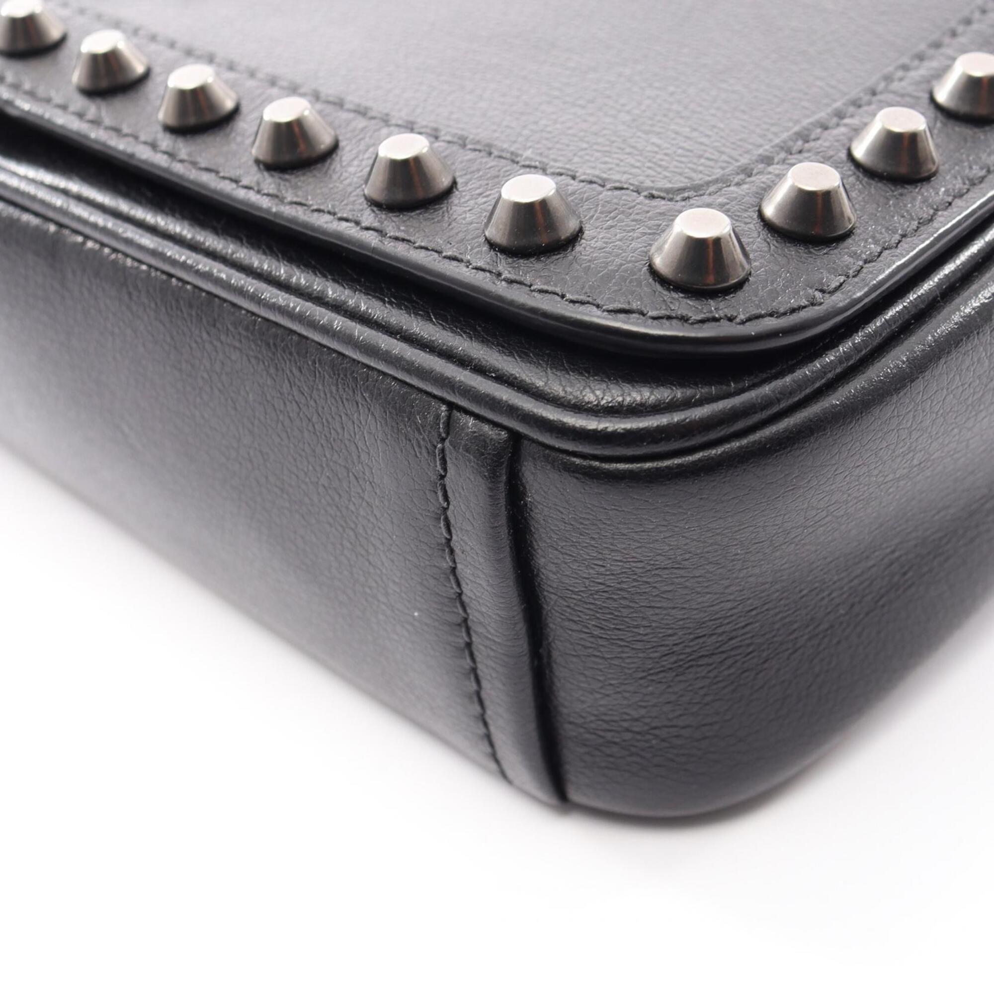 Prada Black Leather Handbag Shoulder Bag (Pre-Owned)