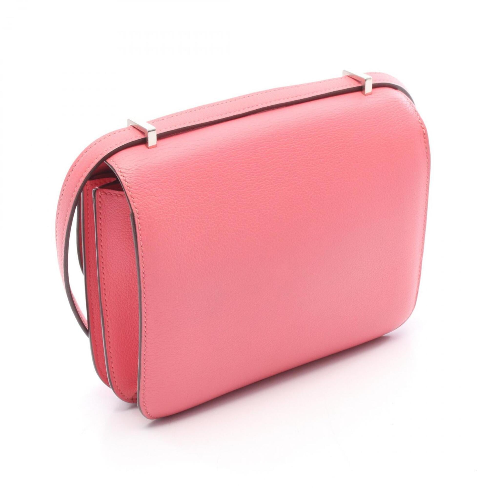 Hermes Pink Leather Handbag Shoulder Bag (Pre-Owned)