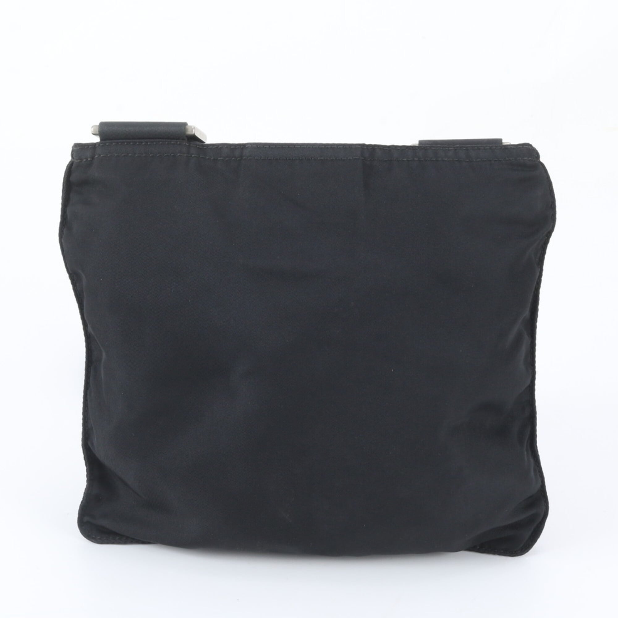 Prada Black Nylon Leather Messenger Bag Shoulder Bag (Pre-Owned)