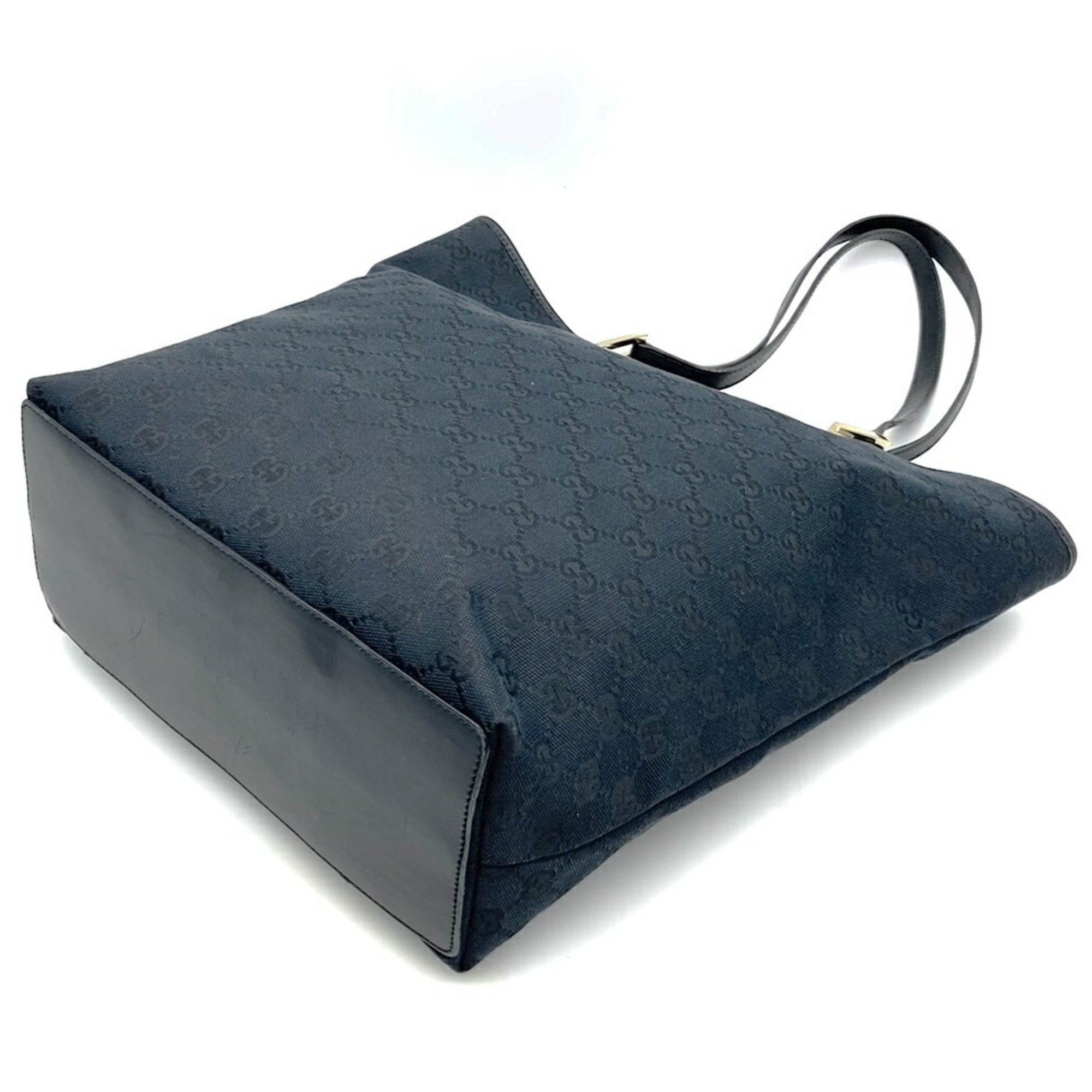 Gucci Black Gg Canvas Handbag Shoulder Bag Tote Bag (Pre-Owned)