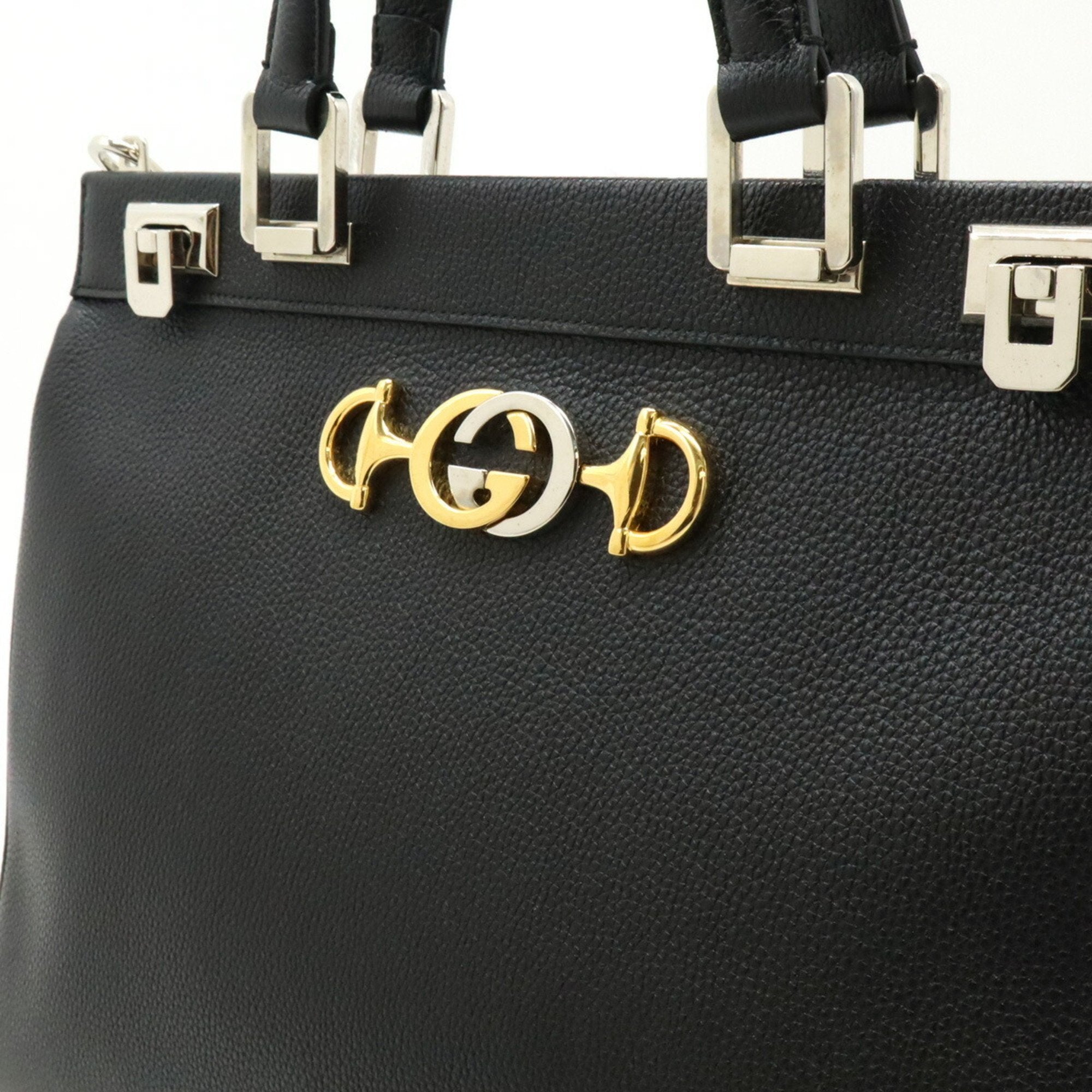Gucci Black Leather Handbag Shoulder Bag (Pre-Owned)