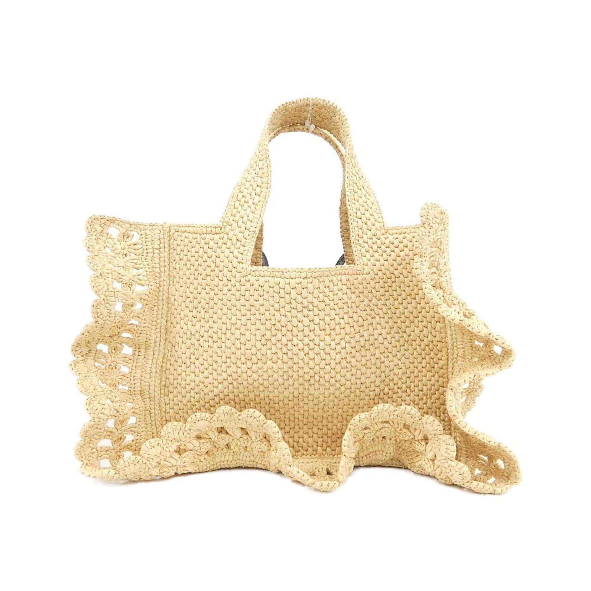 Loewe Beige Raffia Viscose Leather Handbag Tote Bag (Pre-Owned)
