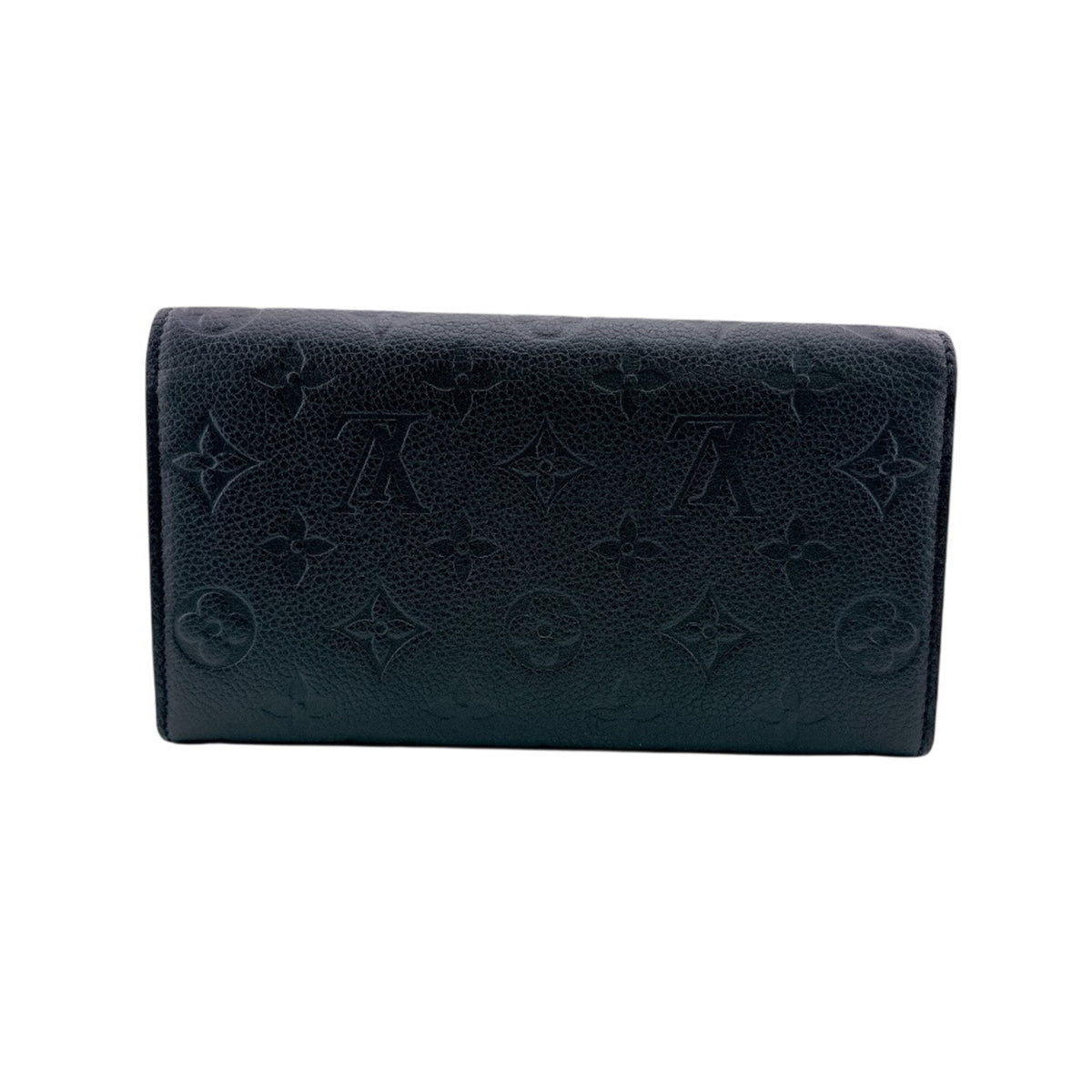 Louis Vuitton Black Leather Long Wallet (Bi-Fold) (Pre-Owned)