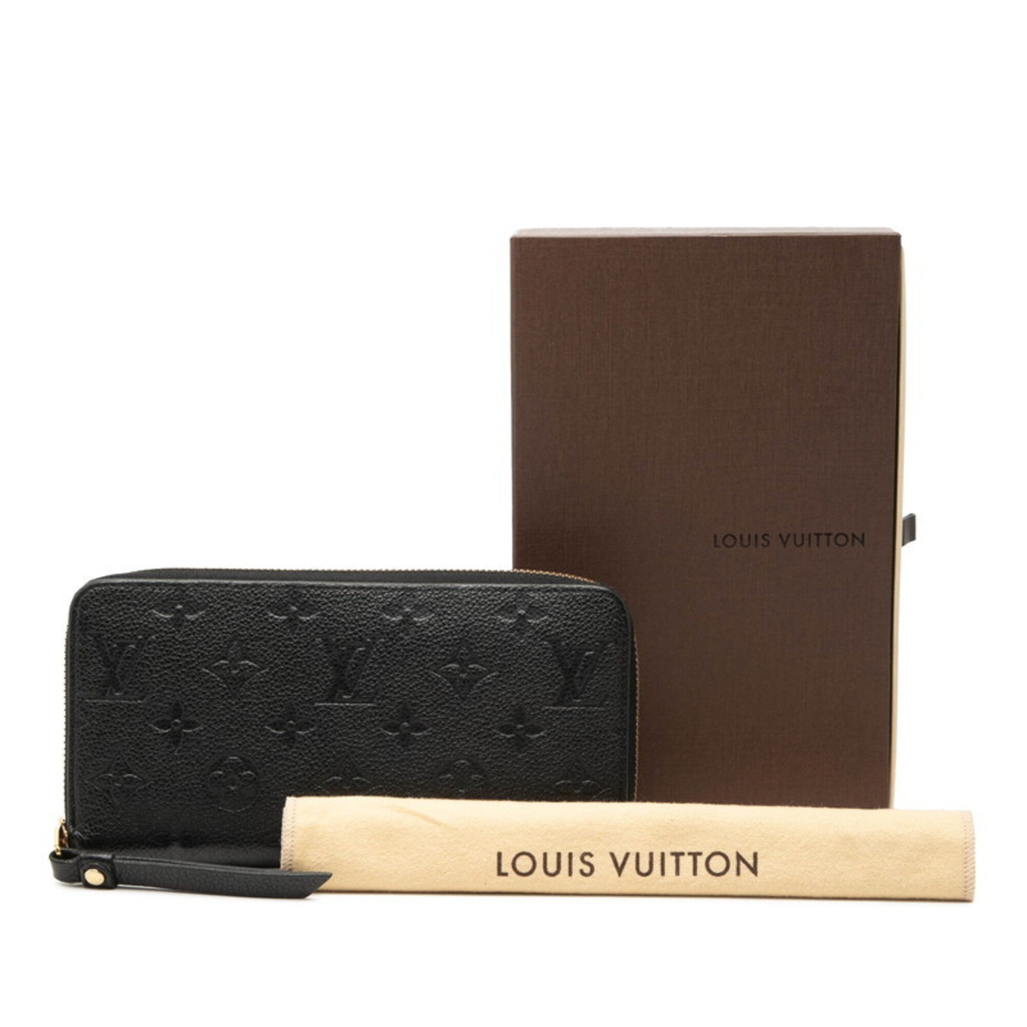 Louis Vuitton Monogram Empreinte Black Noir Leather Long Wallet (Bi-Fold) (Pre-Owned)