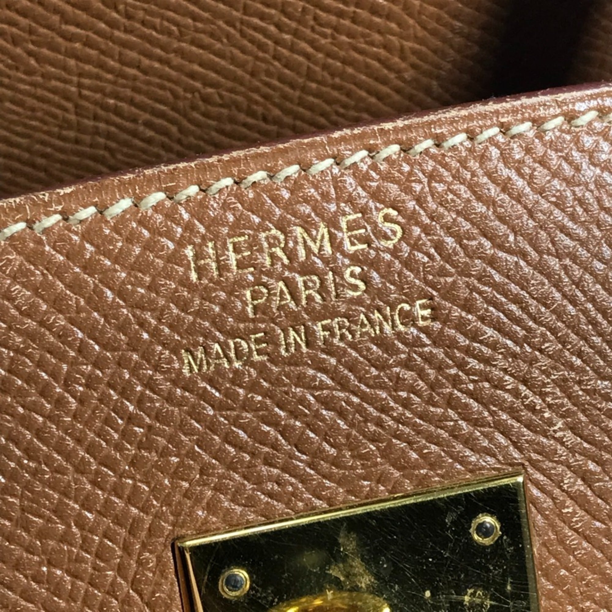 Hermes Birkin Brown Gold Brown Epsom Leather Handbag Tote Bag (Pre-Owned)