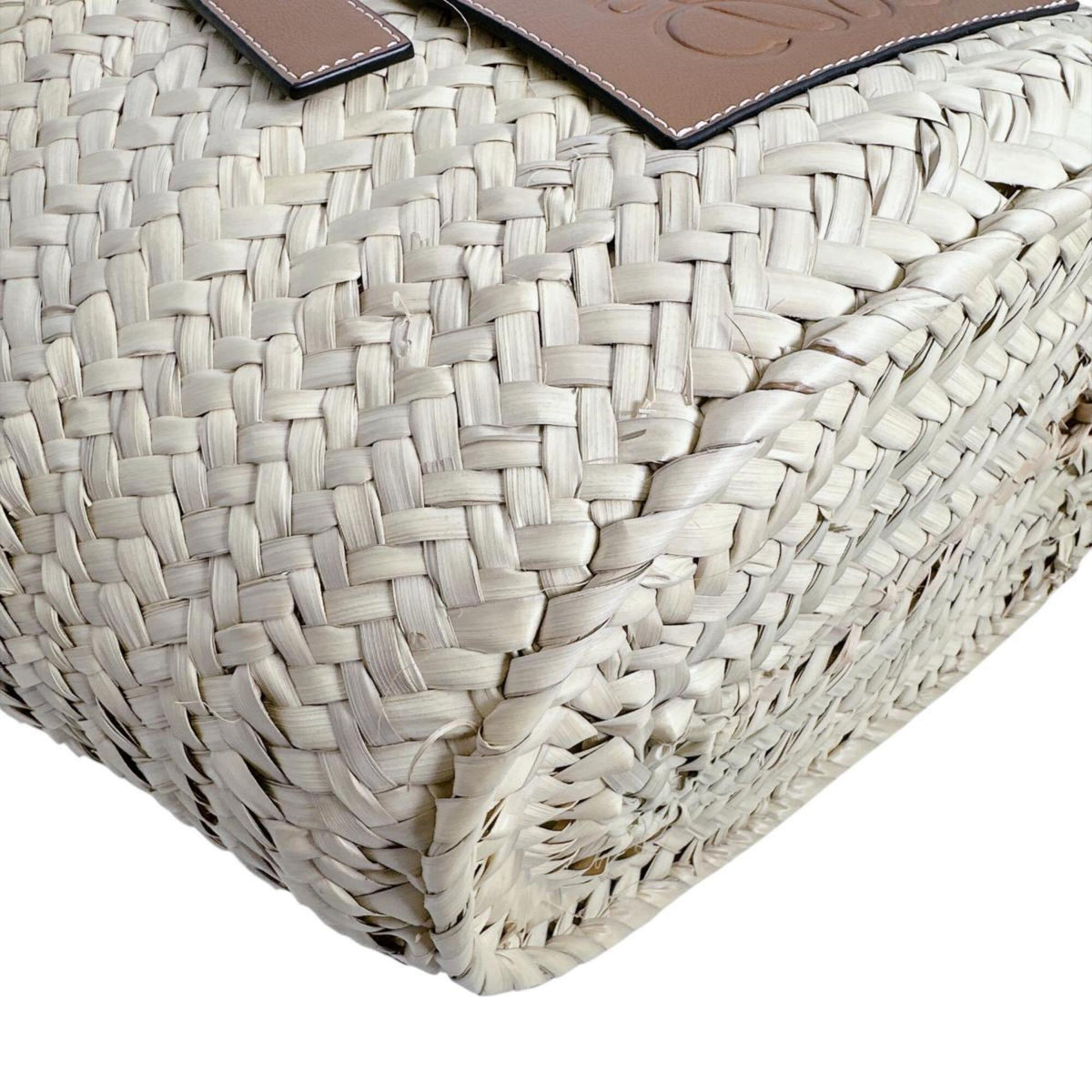 Loewe Beige Raffia Leather Basket Tote Bag (Pre-Owned)