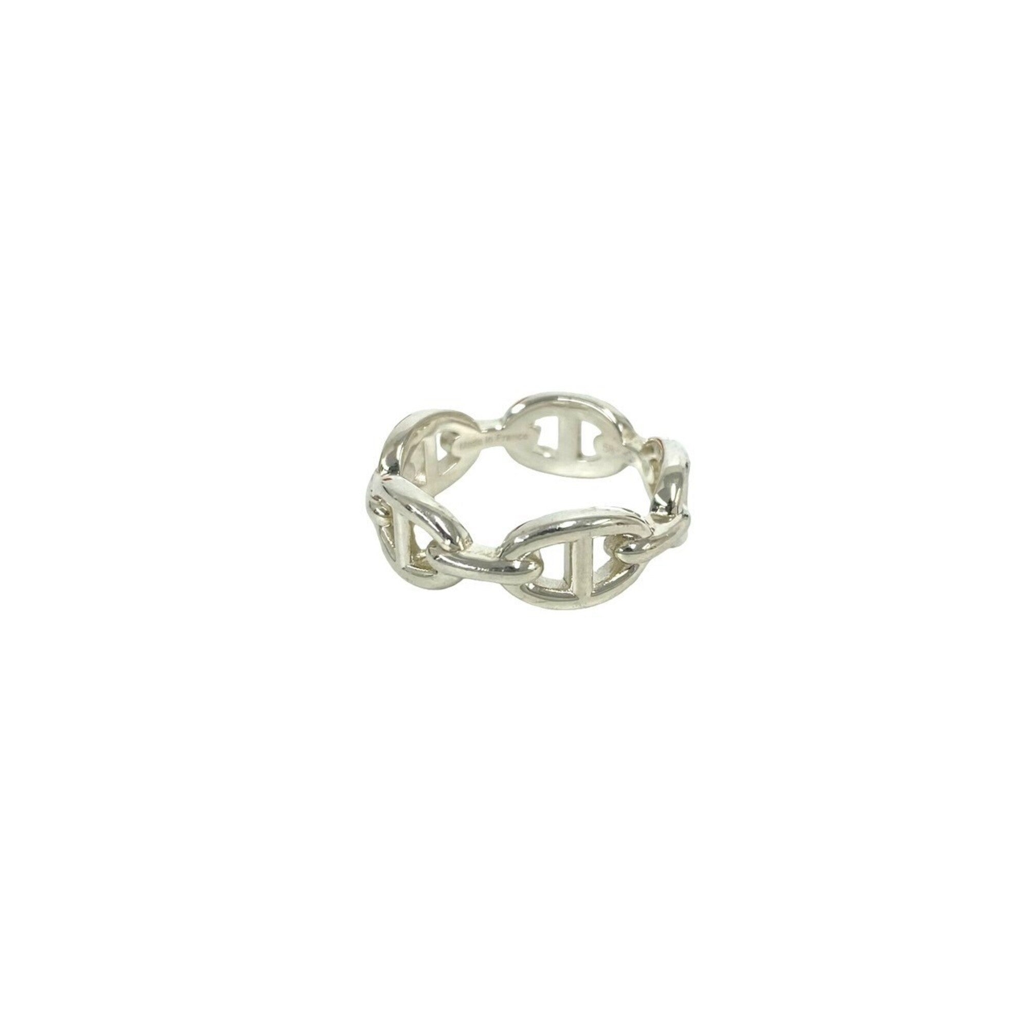 Hermes Silver Silver 925 Band Ring (Pre-Owned)