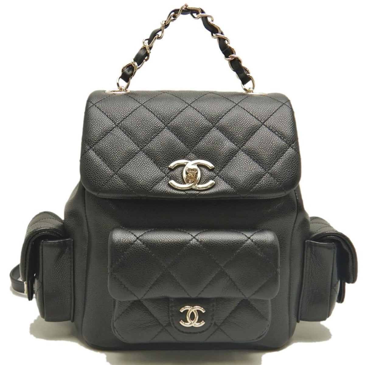 Chanel Black Grained Calfskin Backpack (Pre-Owned)