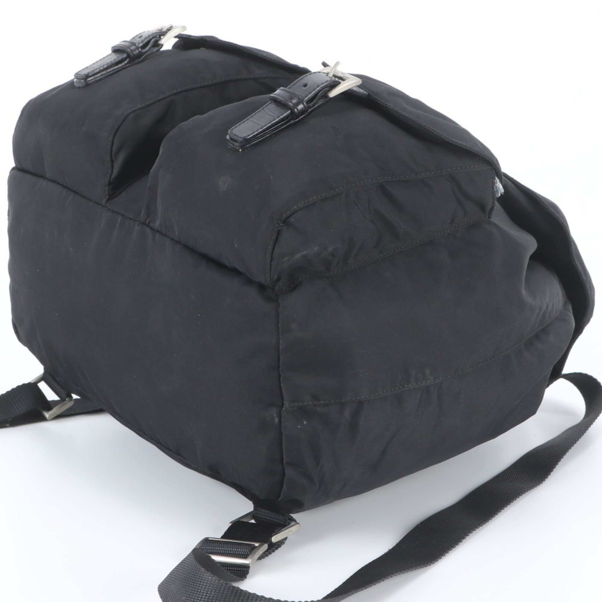 Prada Black Leather Nylon Backpack (Pre-Owned)