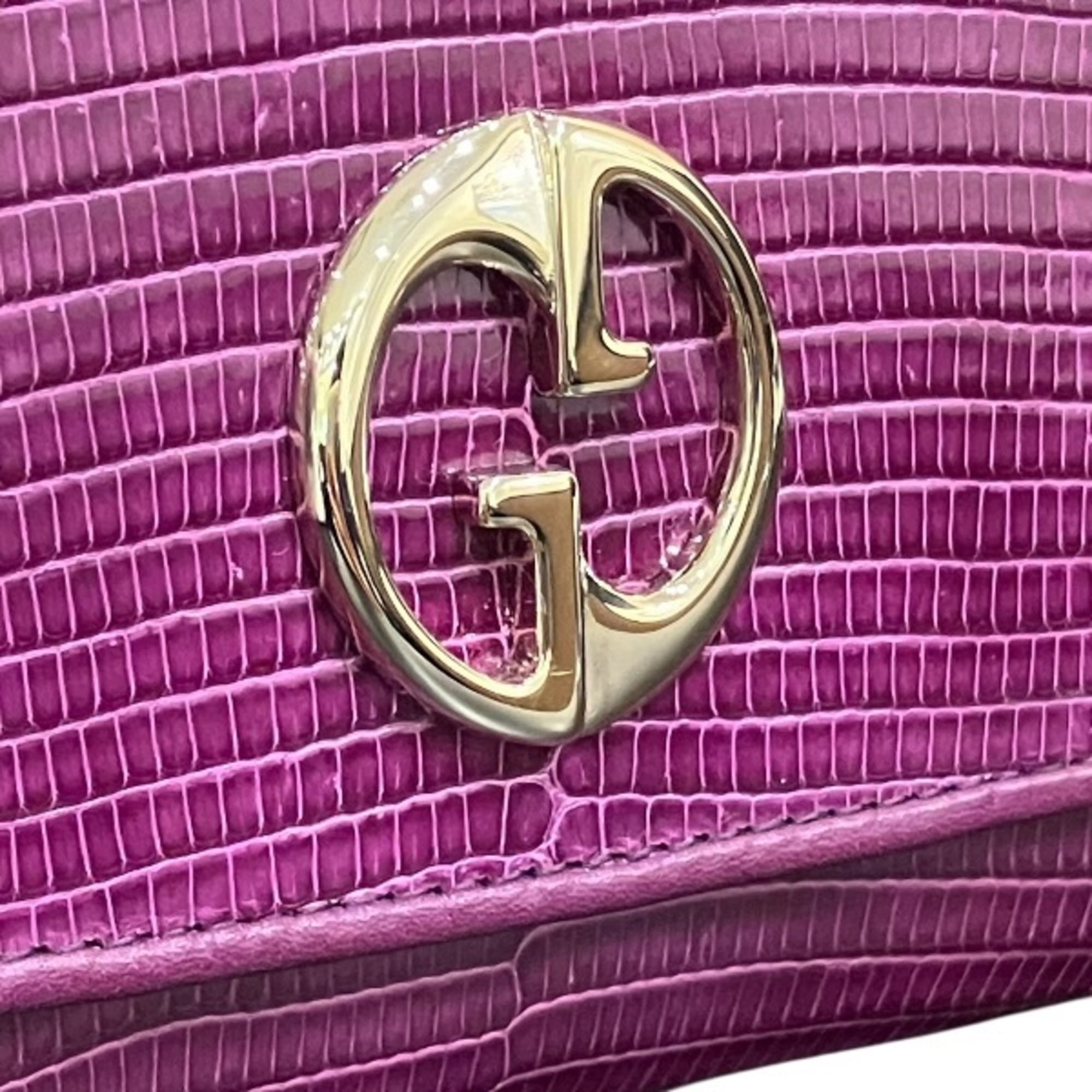 Gucci Pink Purple Red Color Leather Long Wallet (Bi-Fold) (Pre-Owned)
