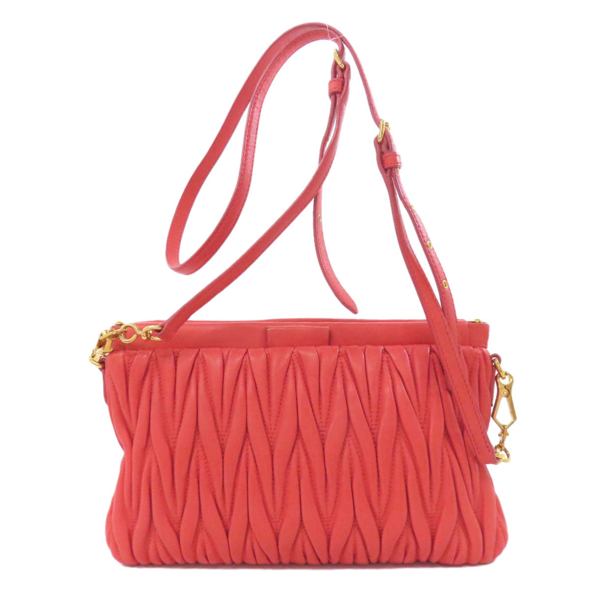 Miu Miu Orange Leather Shoulder Bag (Pre-Owned)