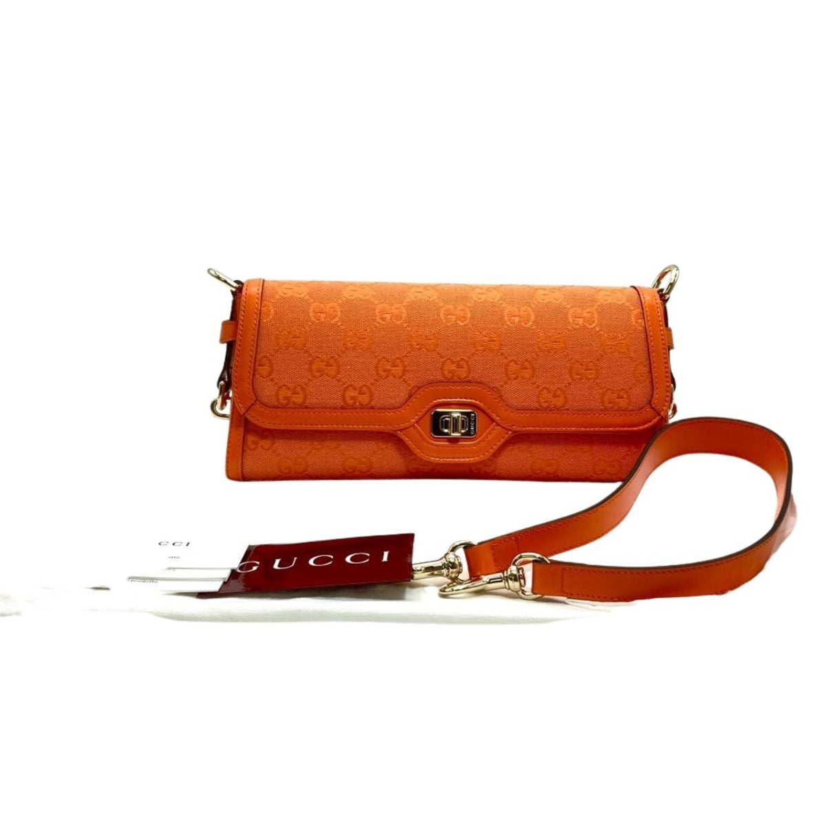 Gucci Gg Canvas Orange Gg Canvas Shoulder Bag (Pre-Owned)
