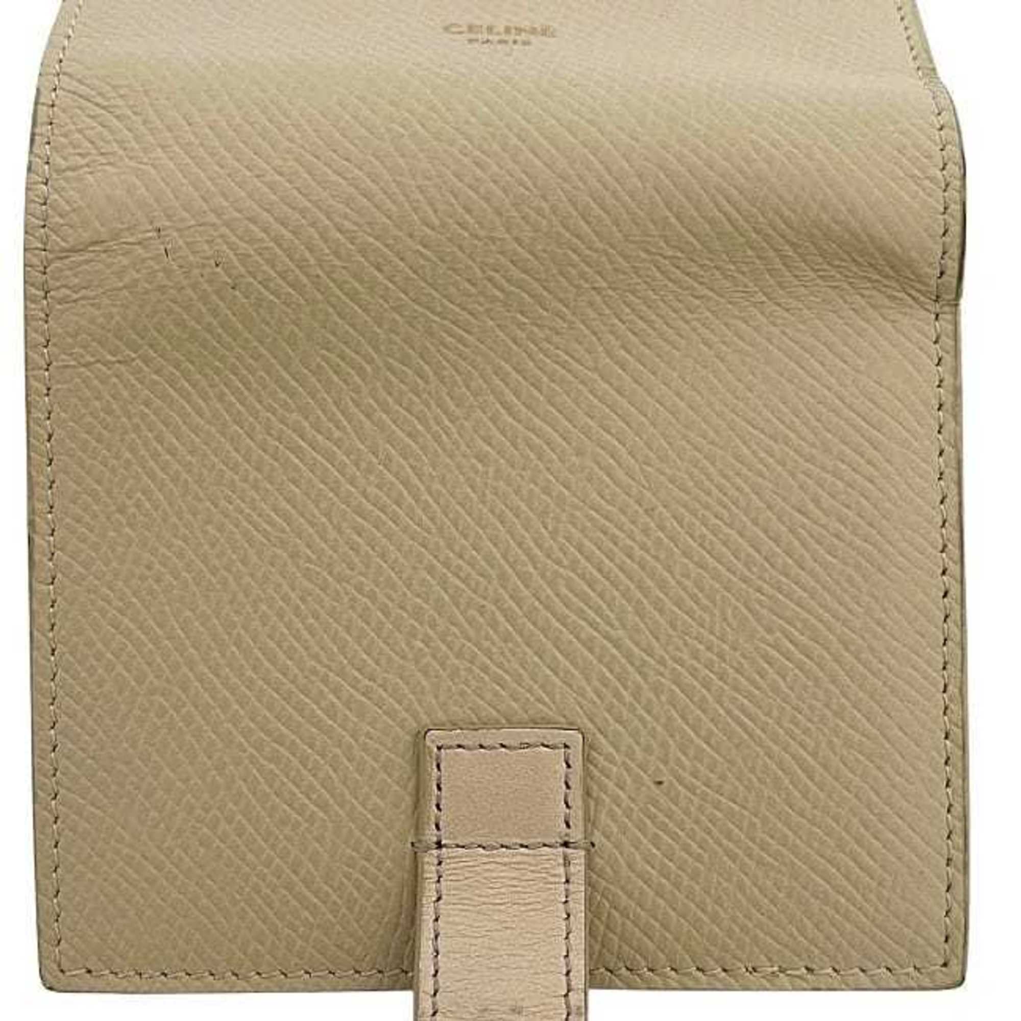 Celine Beige Cream Leather Wallet (Bi-Fold) (Pre-Owned)