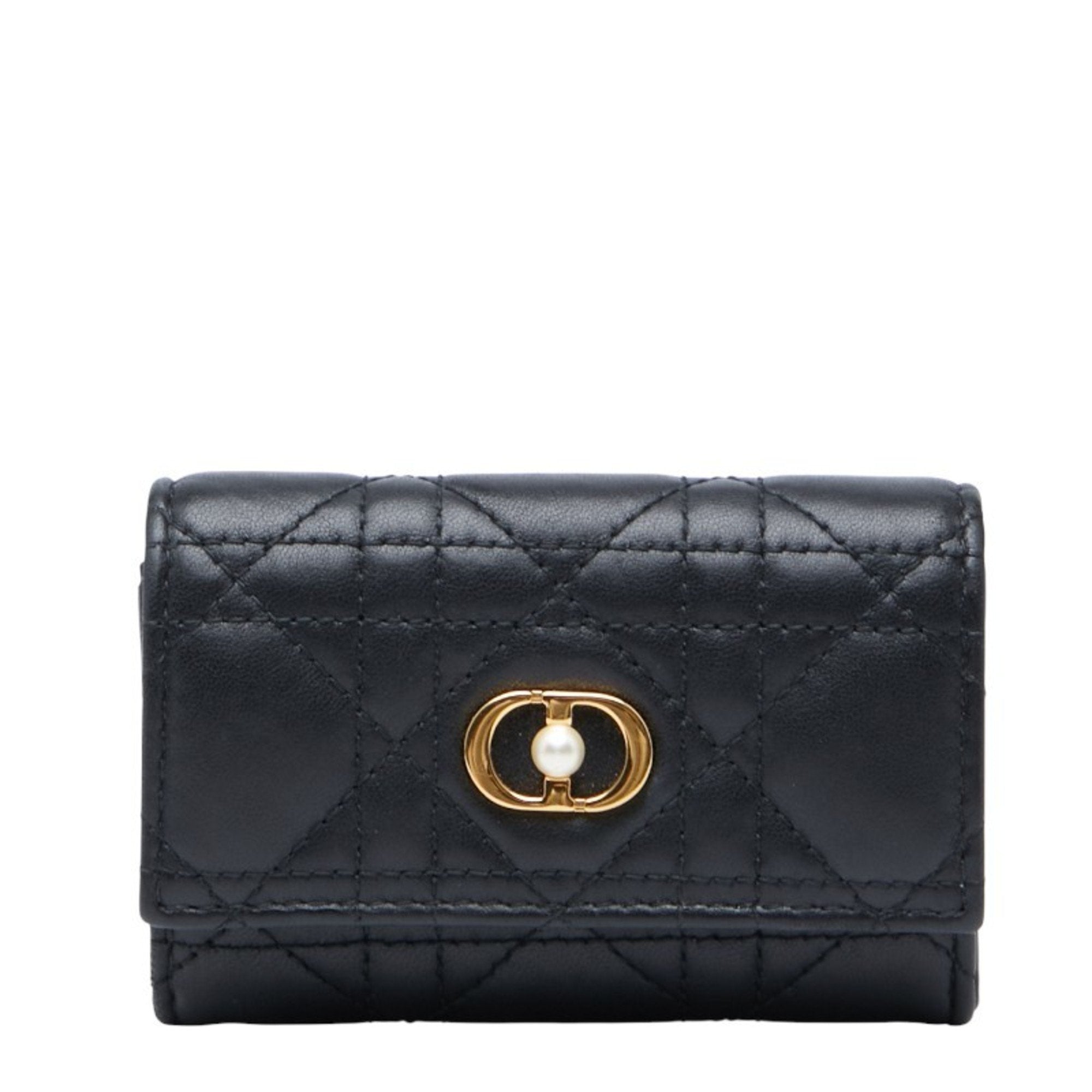 Christian Dior Black Leather Wallet (Bi-Fold) (Pre-Owned)