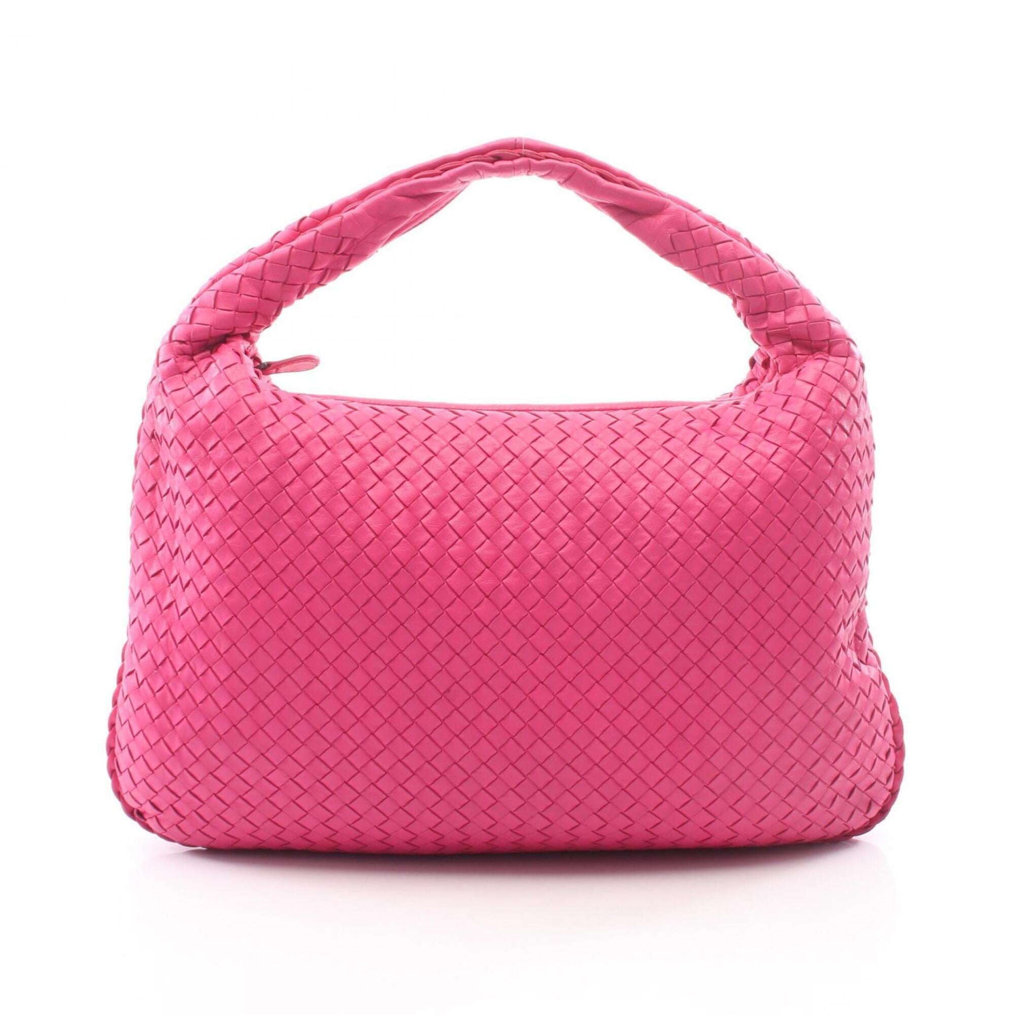 Bottega Veneta Intrecciato Pink Leather Handbag Shoulder Bag (Pre-Owned)