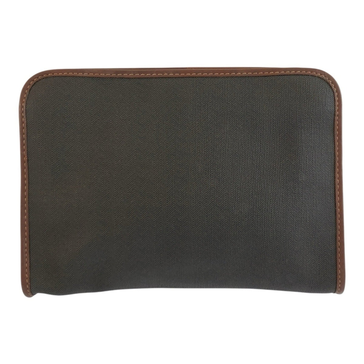 Dunhill Black Brown Pvc Leather Clutch Bag (Pre-Owned)