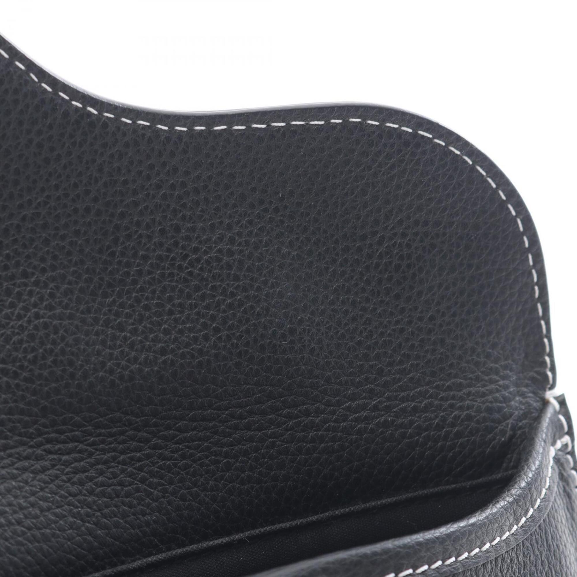 Christian Dior Black Leather Handbag Saddle Bag Shoulder Bag (Pre-Owned)
