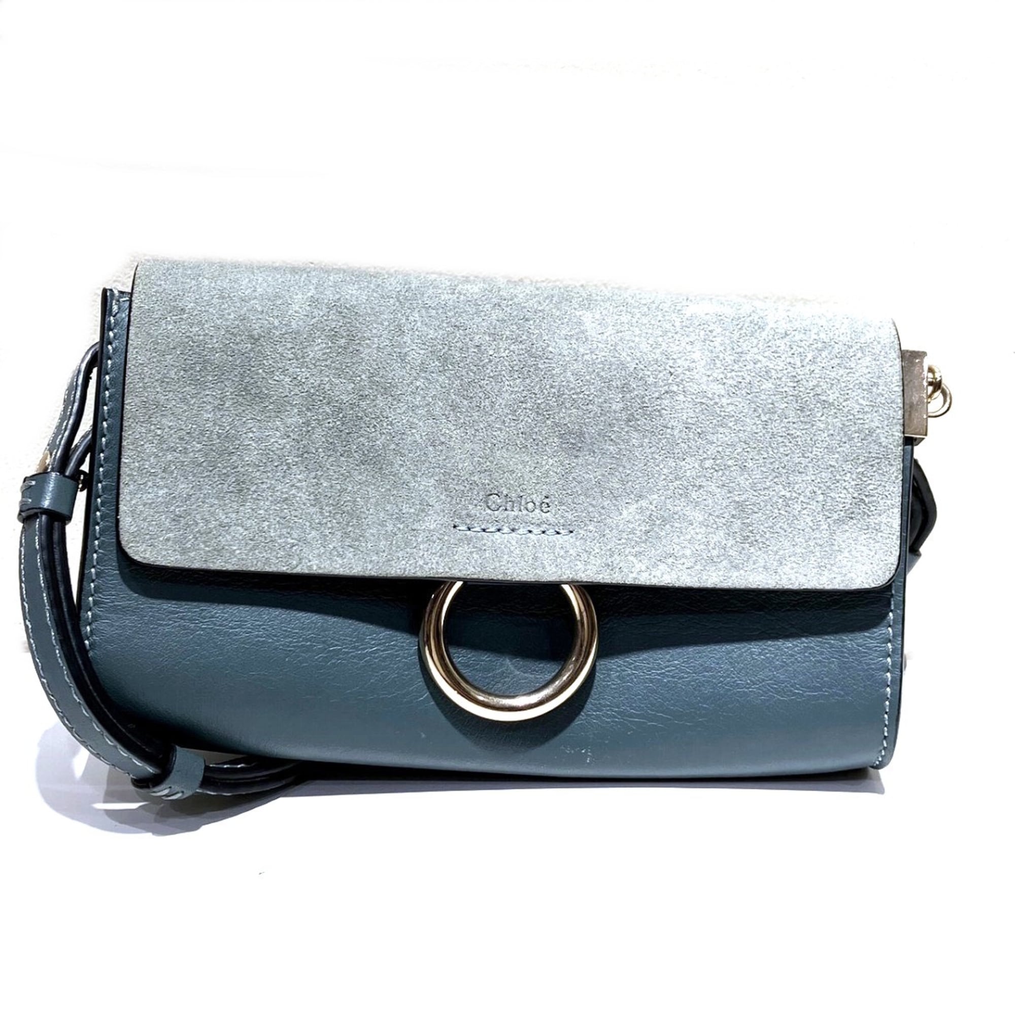 Chloé Blue Suede Leather Crossbody Bag Shoulder Bag (Pre-Owned)