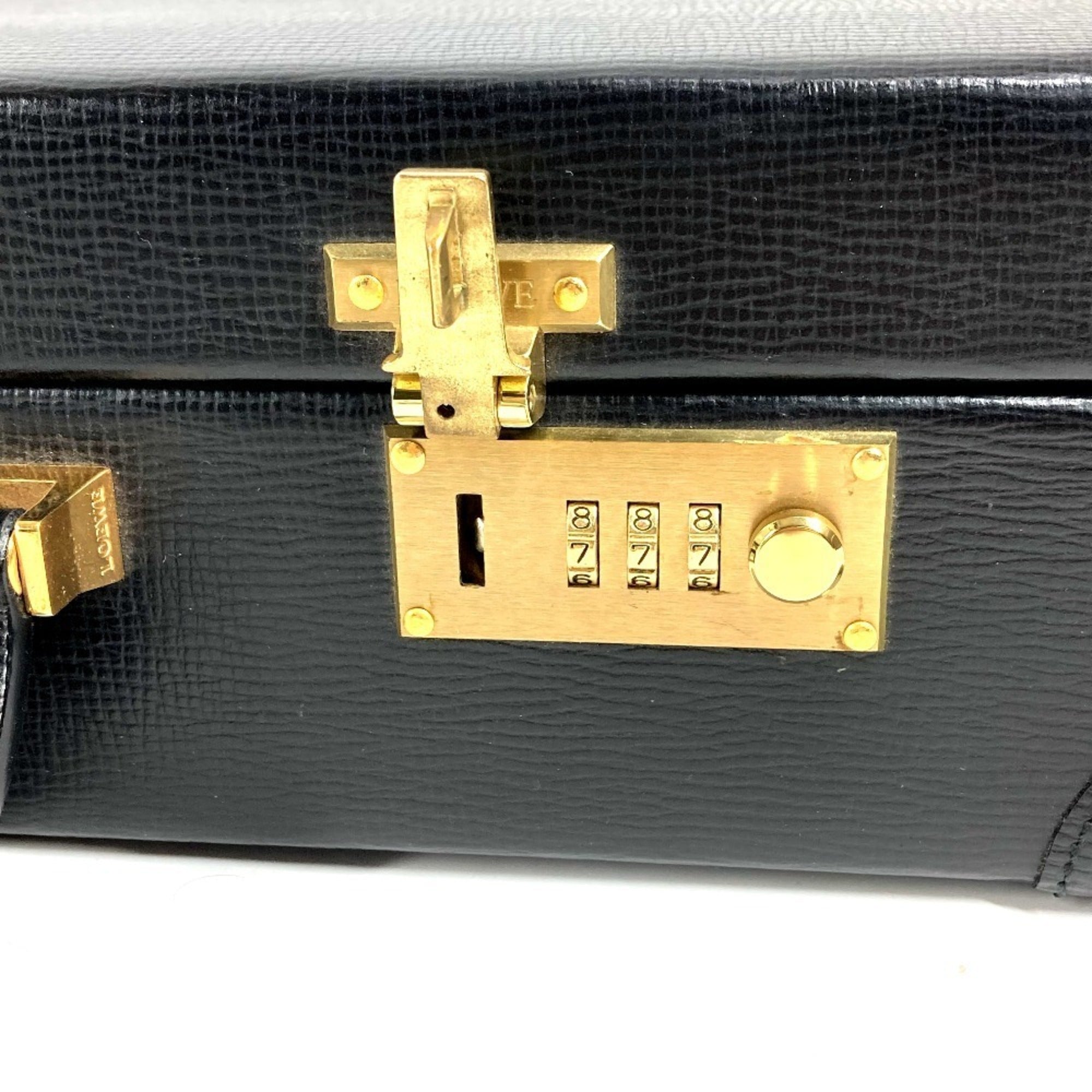 Loewe Black Leather Attaché Case Handbag Tote Bag (Pre-Owned)