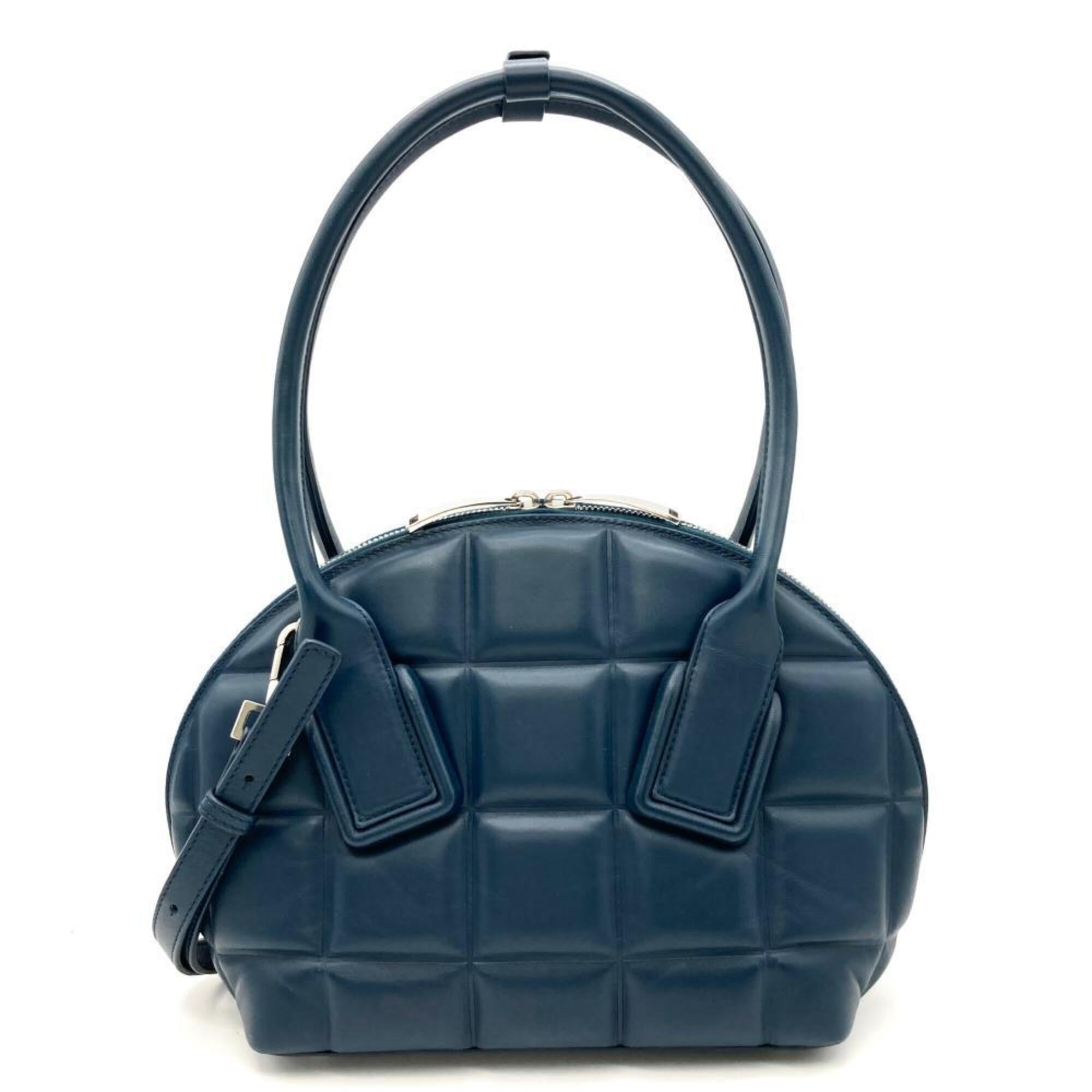 Bottega Veneta Navy Leather Shoulder Bag (Pre-Owned)