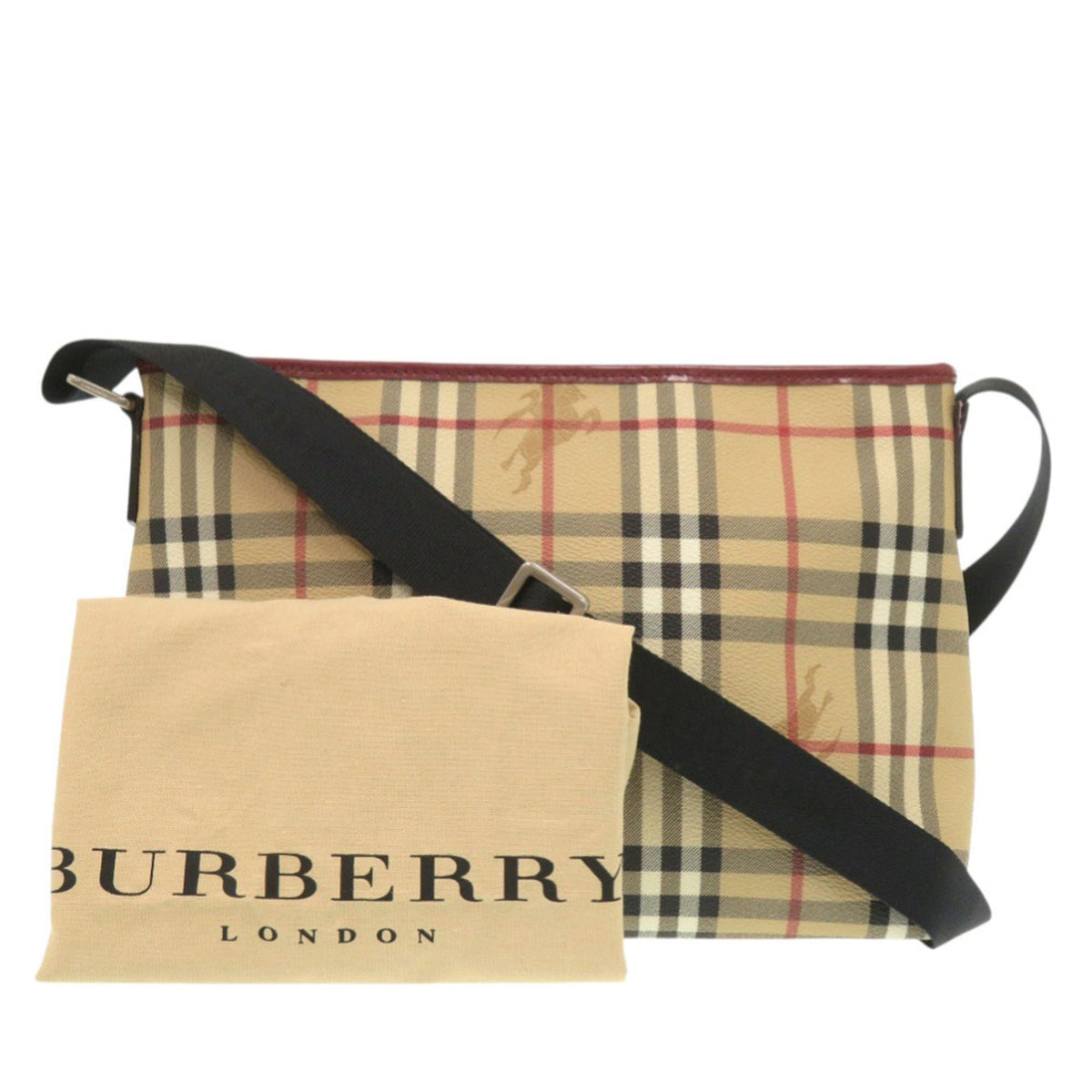 Burberry Beige Coated Canvas Shoulder Bag (Pre-Owned)