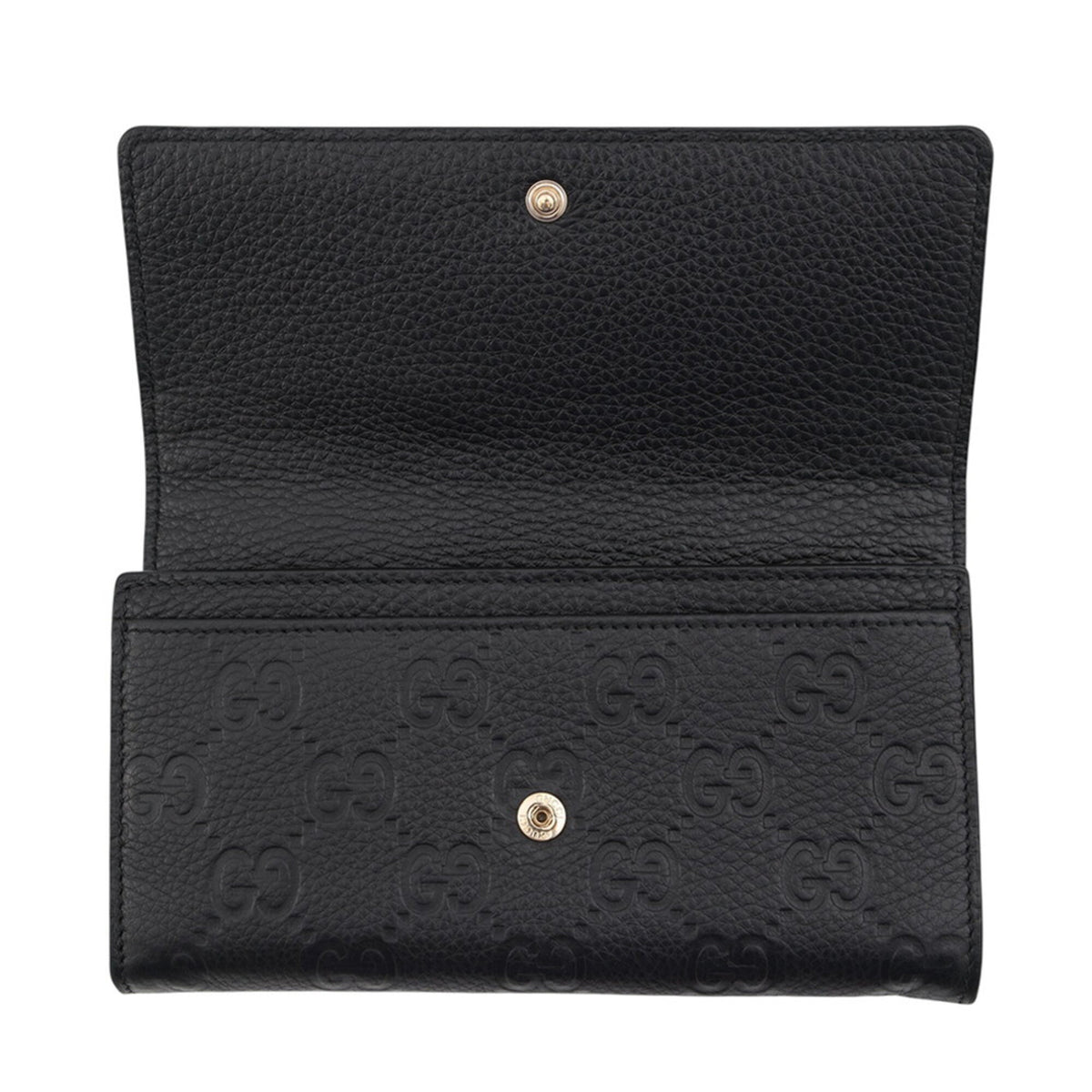 Gucci Black Leather Long Wallet (Bi-Fold) (Pre-Owned)