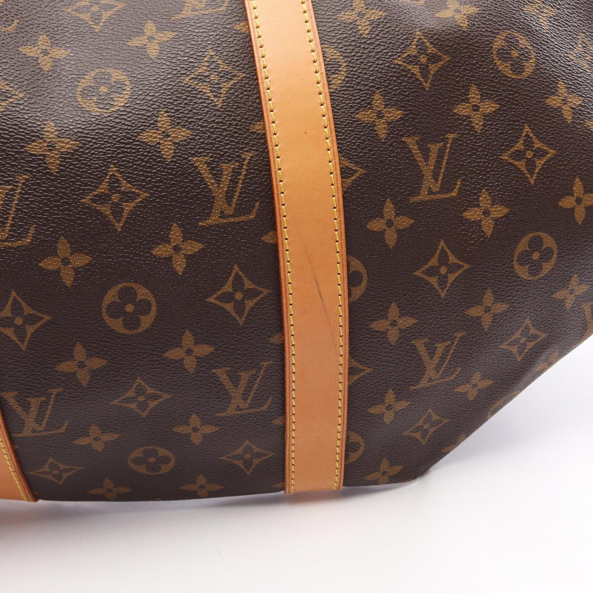 Louis Vuitton Brown Coated Canvas Pvc Monogram Leather Boston Bag Handbag (Pre-Owned)
