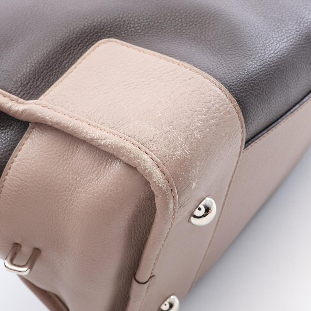 Loewe Beige Brown Purple Leather Handbag (Pre-Owned)