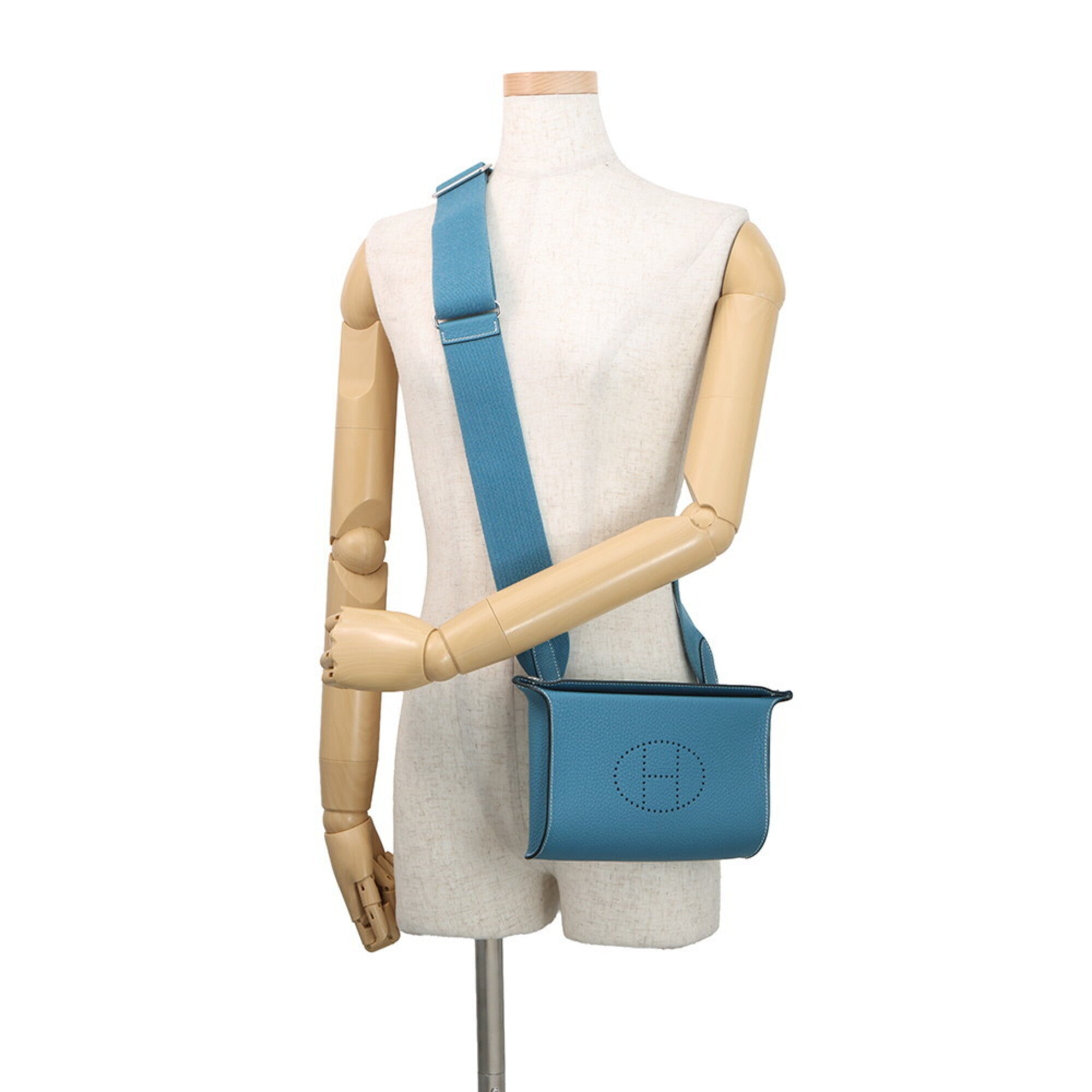 Hermes Kara Blue Jean Togo Leather Handbag Shoulder Bag (Pre-Owned)