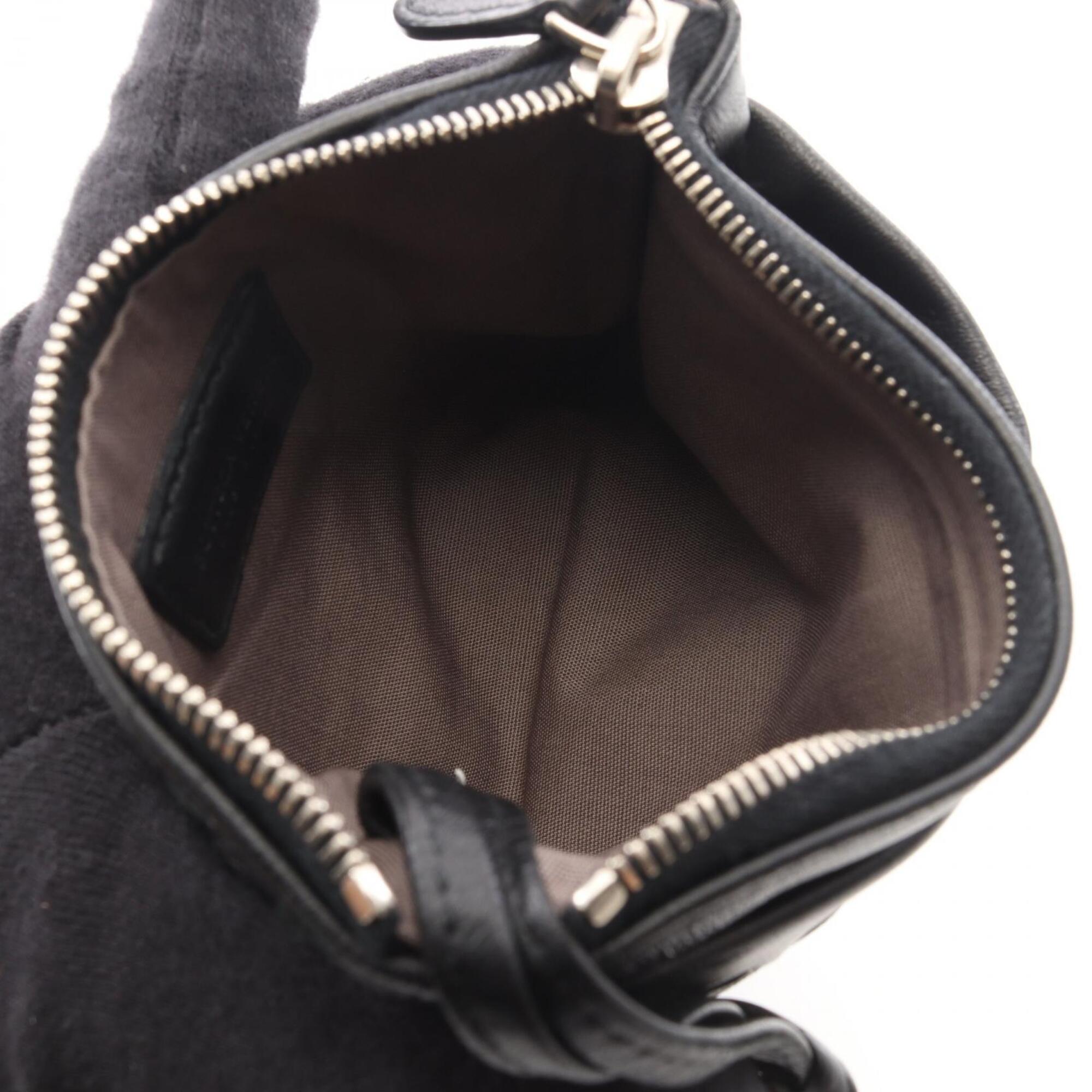 Bottega Veneta Black Leather Coin Purse/Coin Case (Pre-Owned)