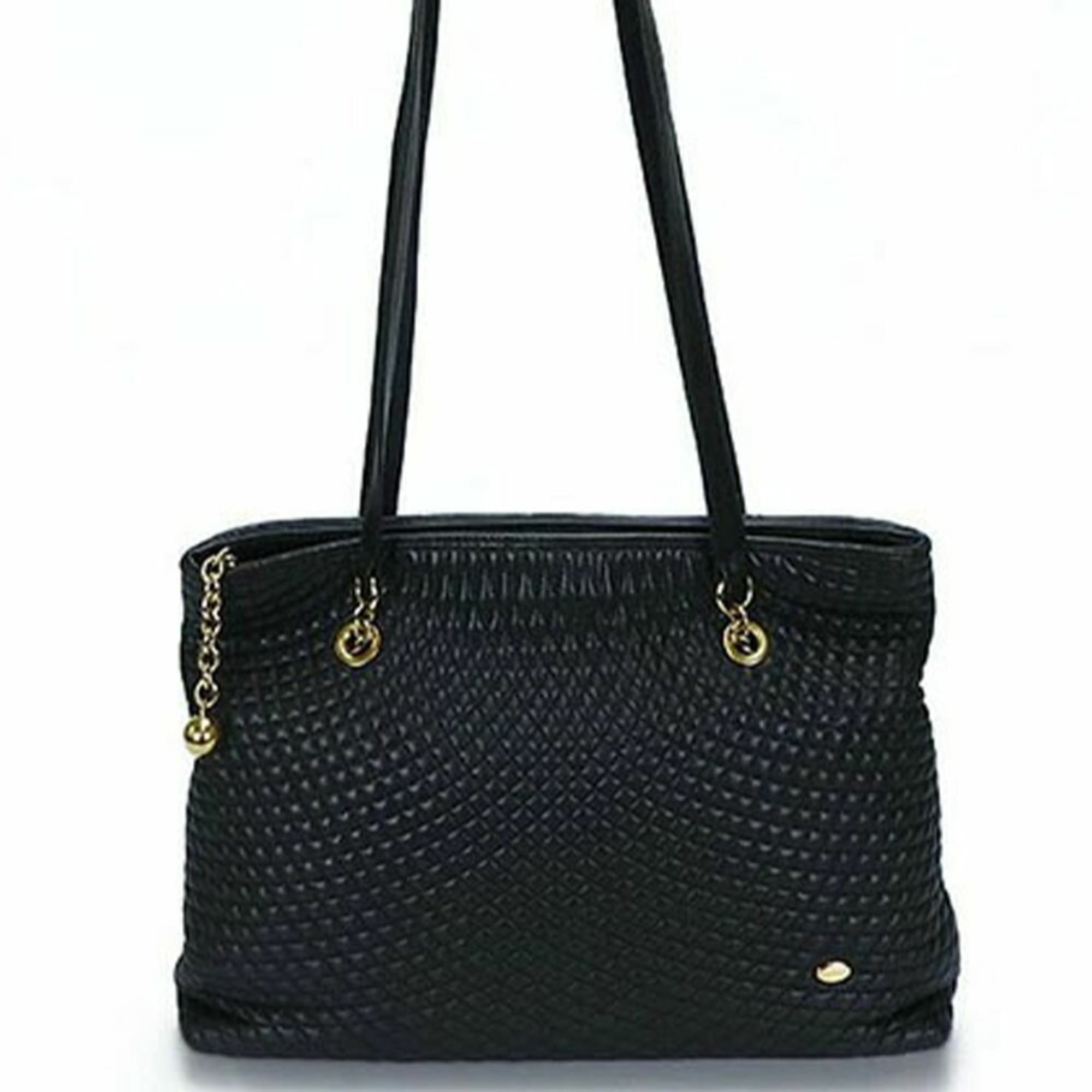 Bally Black Leather Shoulder Bag Tote Bag (Pre-Owned)
