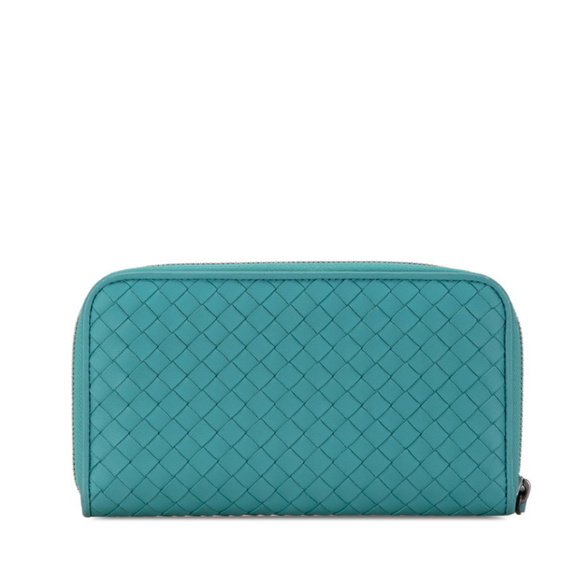 Bottega Veneta Emerald Green Leather Long Wallet (Bi-Fold) (Pre-Owned)