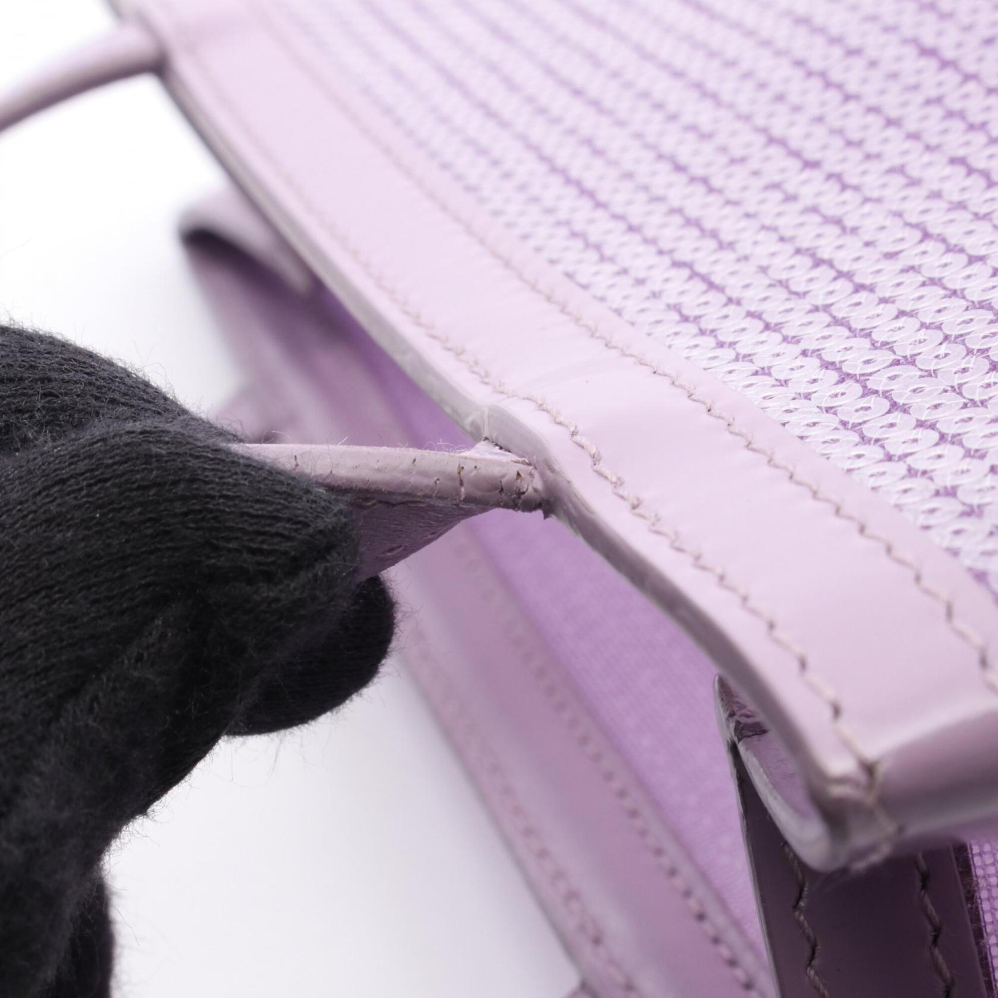 Prada Purple Leather Mesh Handbag Tote Bag (Pre-Owned)